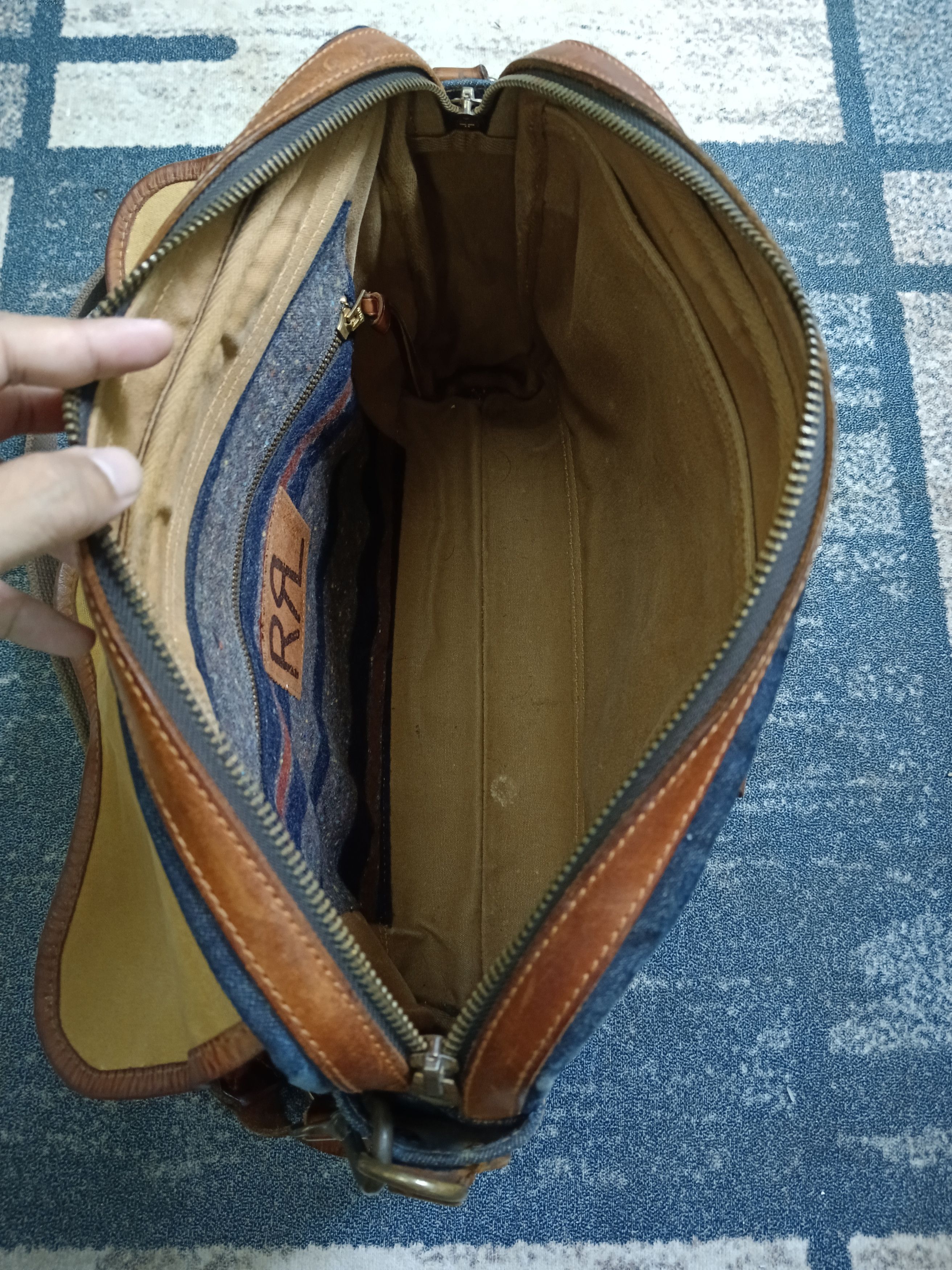 RRL Ralph Lauren DOUBLE RL RALPH LAUREN CANVAS DENIM BRIEFCASE Size ONE SIZE - 8 Thumbnail