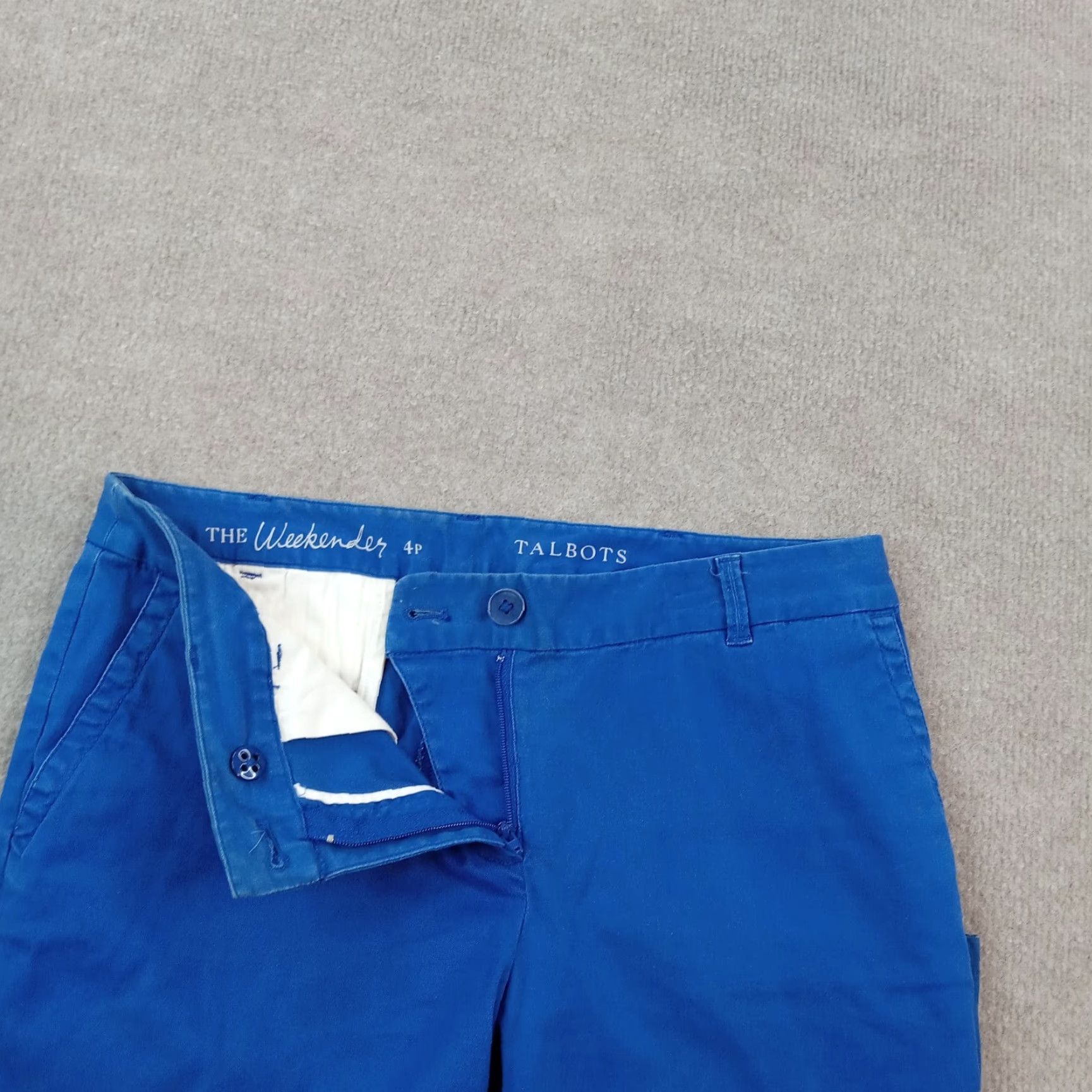 Talbots Talbots Blue Petite Ankle Pants Womens 4 Stretch Cotton Straight Leg High Rise Casual Size 30" / US 8 / IT 44 - 6 Thumbnail