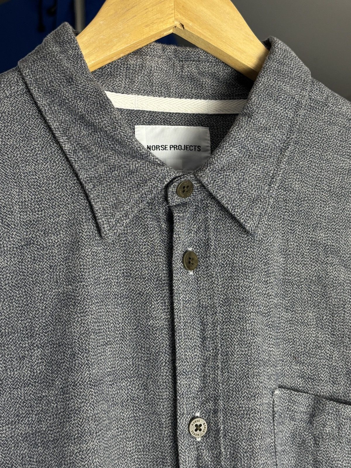 Norse Projects Norse Projects Grey Hans Mouline Long Sleeve Shirt Size US L / EU 52-54 / 3 - 3 Thumbnail