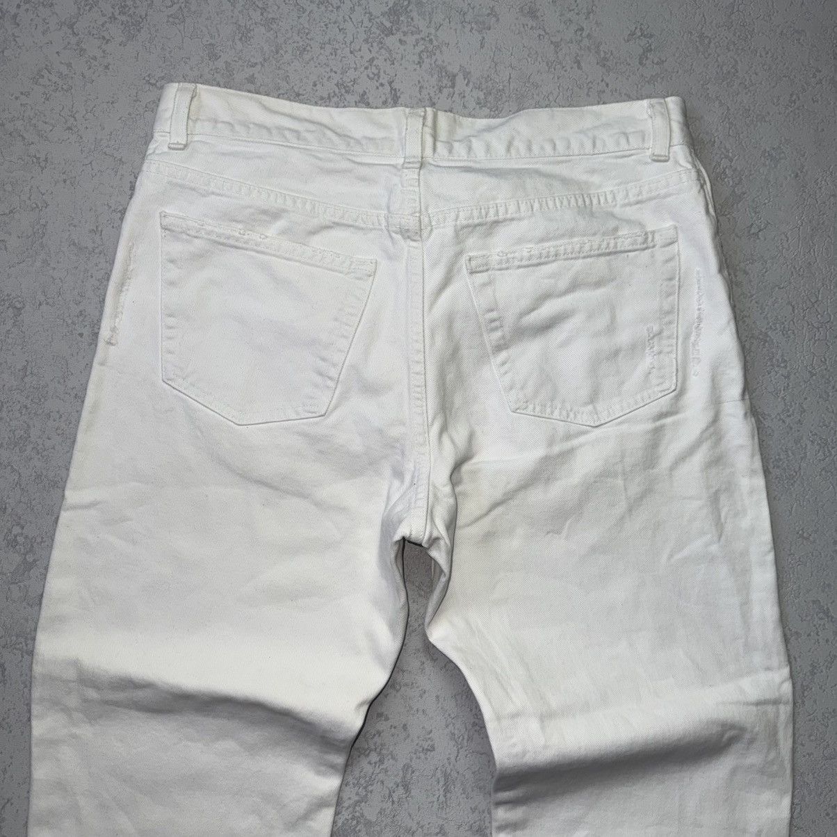 Helmut Lang Helmut Lang 00s Vintage Broken Denim White Pant/Jeans Size US 33 - 11 Thumbnail