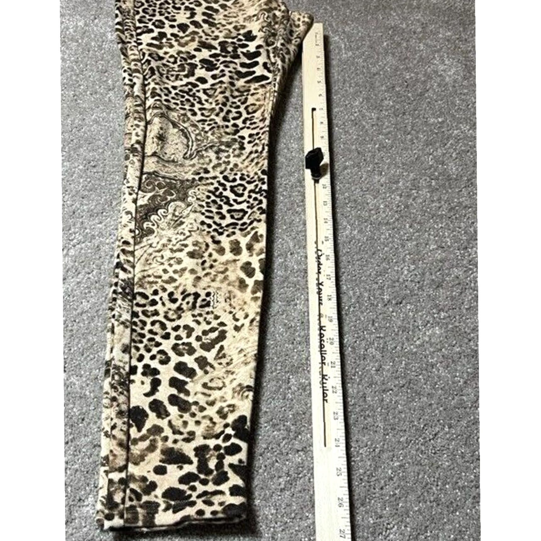 Vintage VINTAGE Chico's Leggings 1 Leopard Print Paisley Statement Edgy Boho Glam Retro 90s Y2K Size 25" / US 0 / IT 36 - 8 Thumbnail