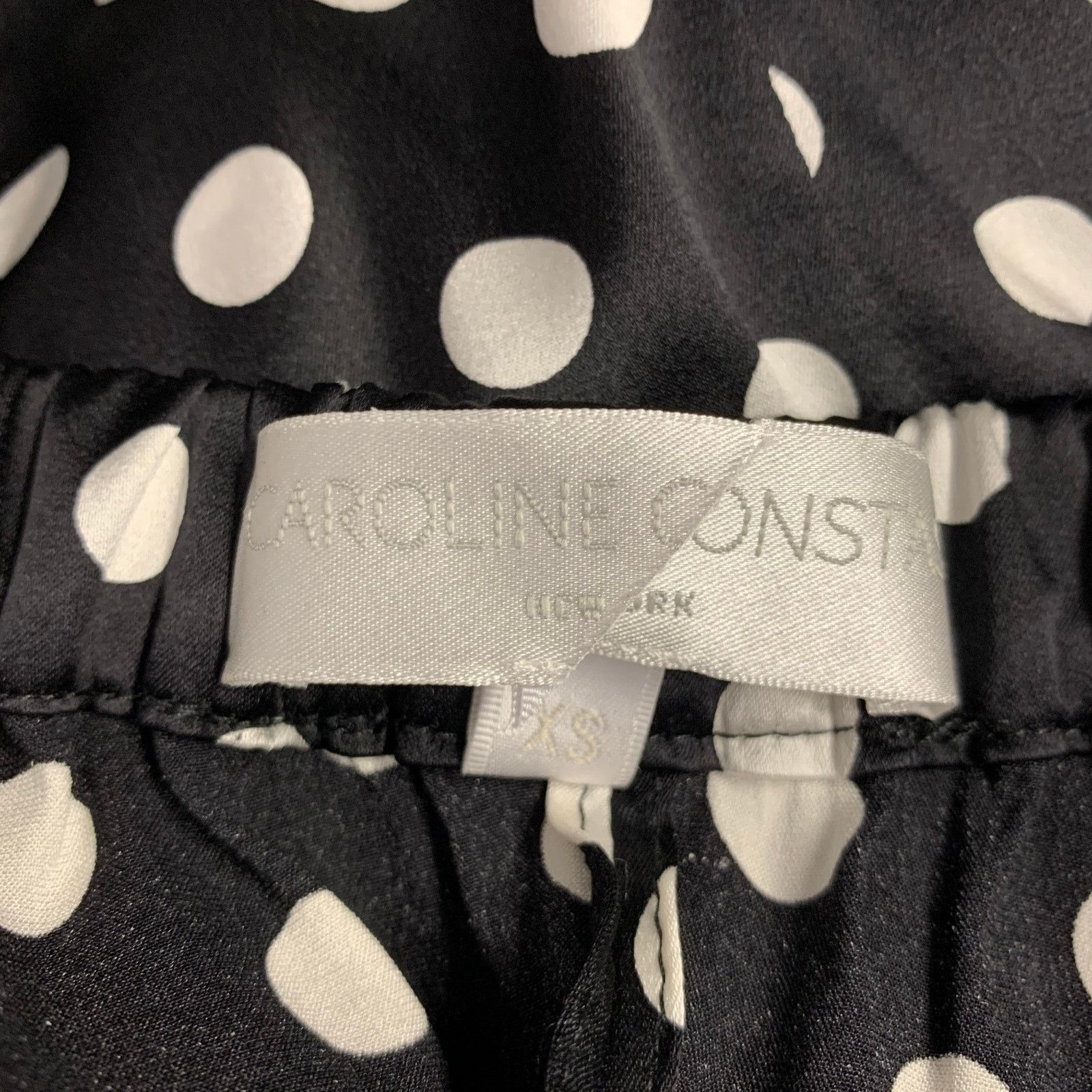 CAROLINE CONSTAS Size XS Black White Silk Blend Polka Dot Long Sleeve Dress Size XS / US 0-2 / IT 36-38 - 6 Thumbnail