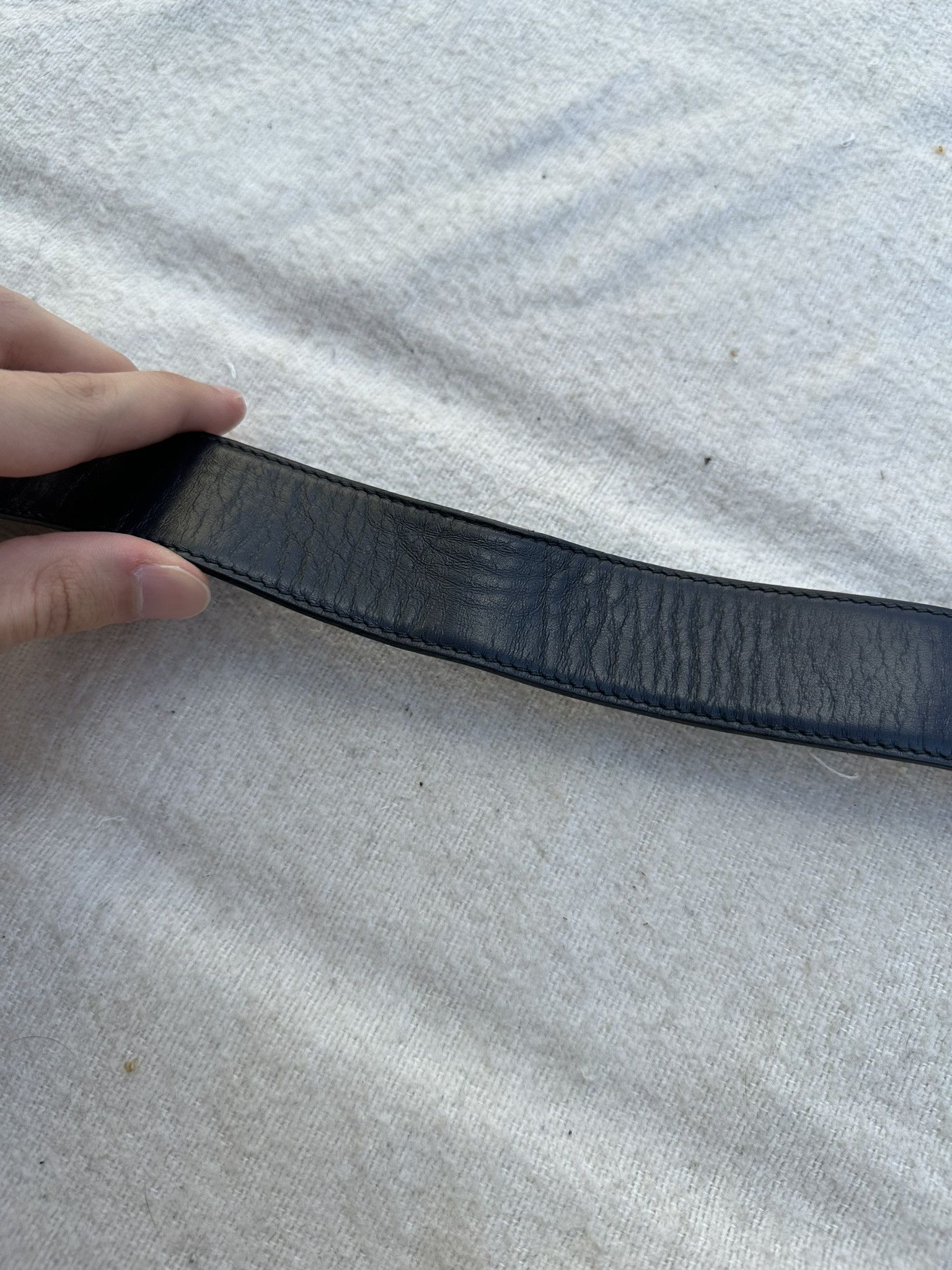 Gucci Belt Vintage G Classic Buckle Logo Black Leather