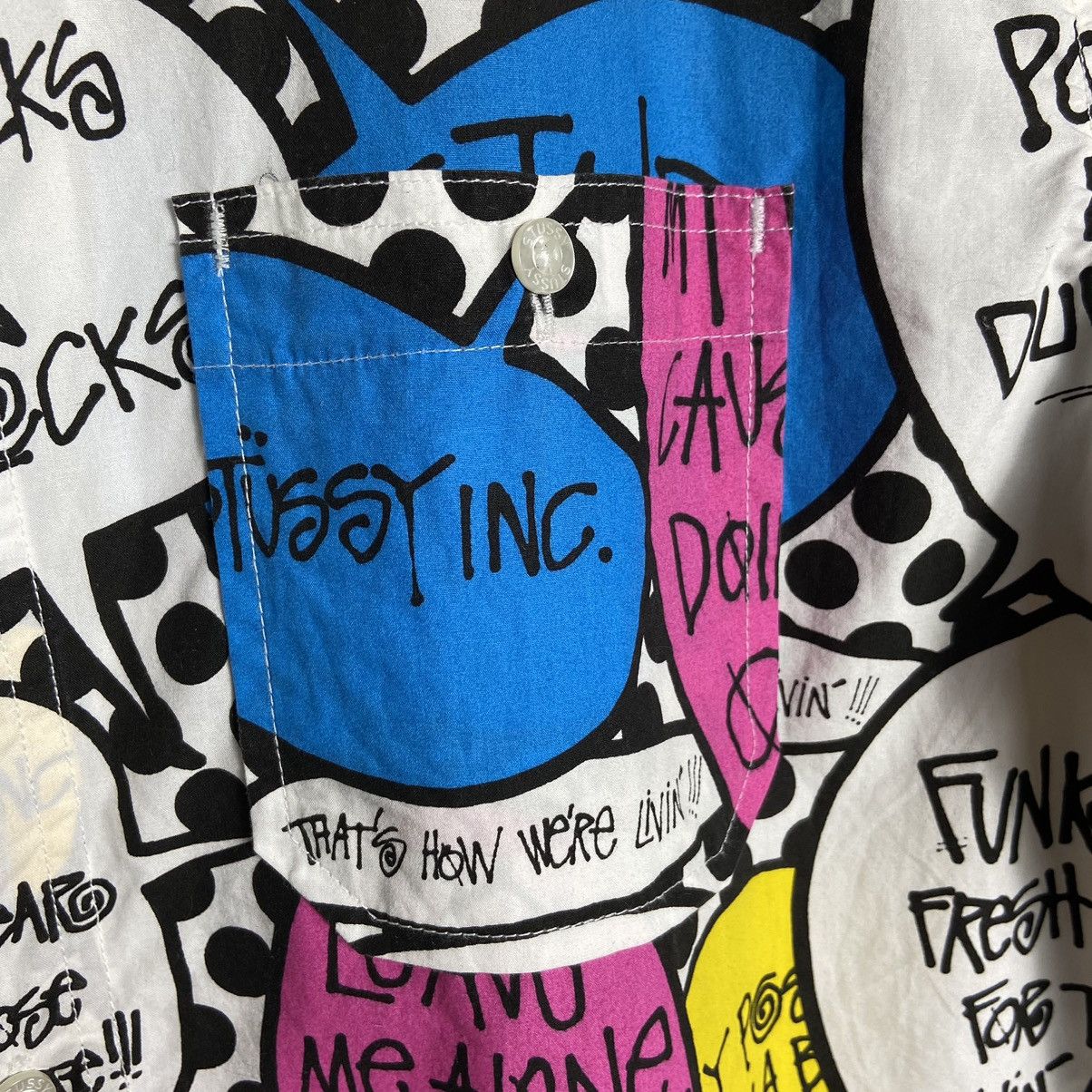 Stussy × Vintage Vintage Stussy Pop Bubble Shirt Size US L / EU 52-54 / 3 - 3 Thumbnail