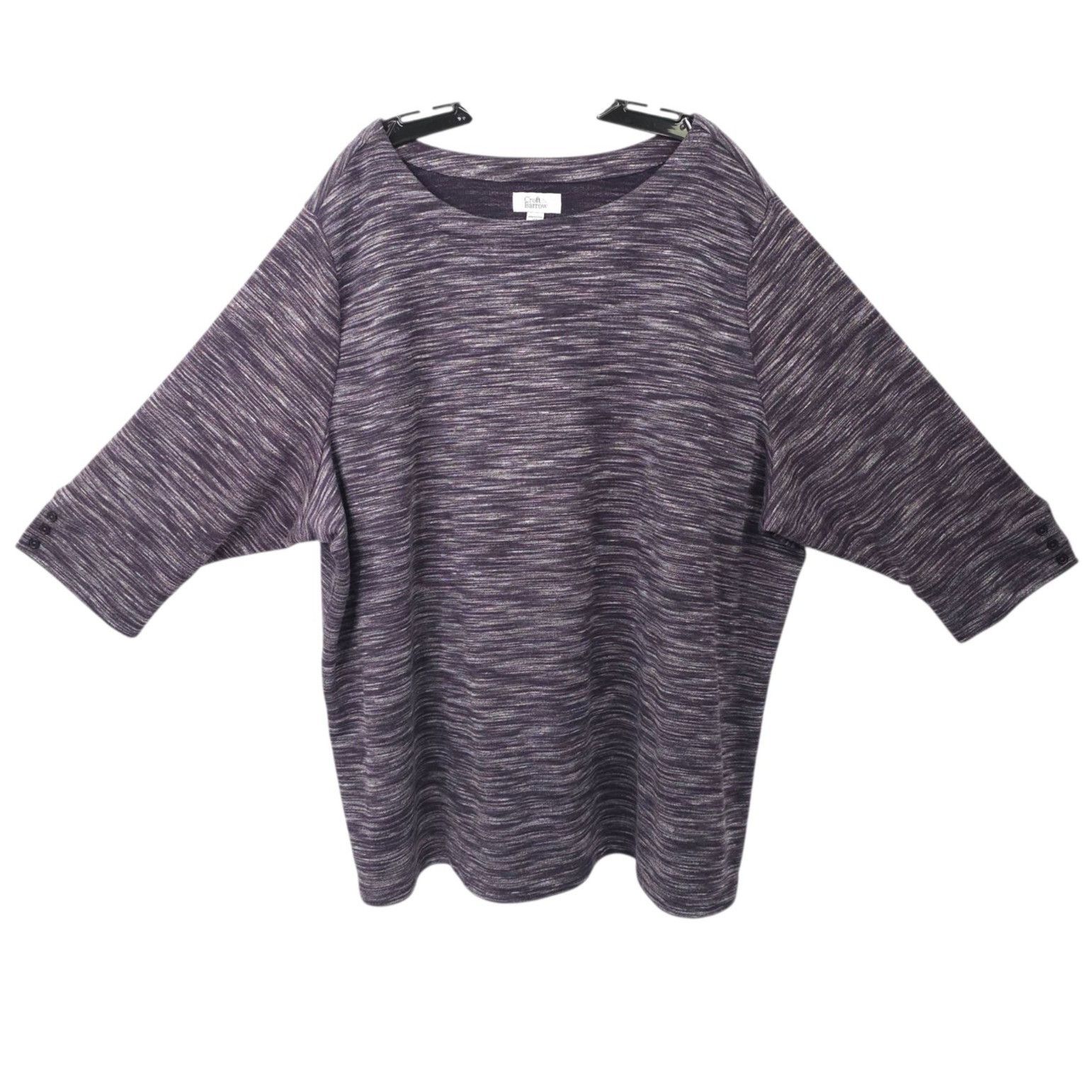 Croft & Barrow Croft & Barrow Marled Knit Tunic Top 4X Plus Boatneck Size 4XL / US 24-26 - 1 Thumbnail