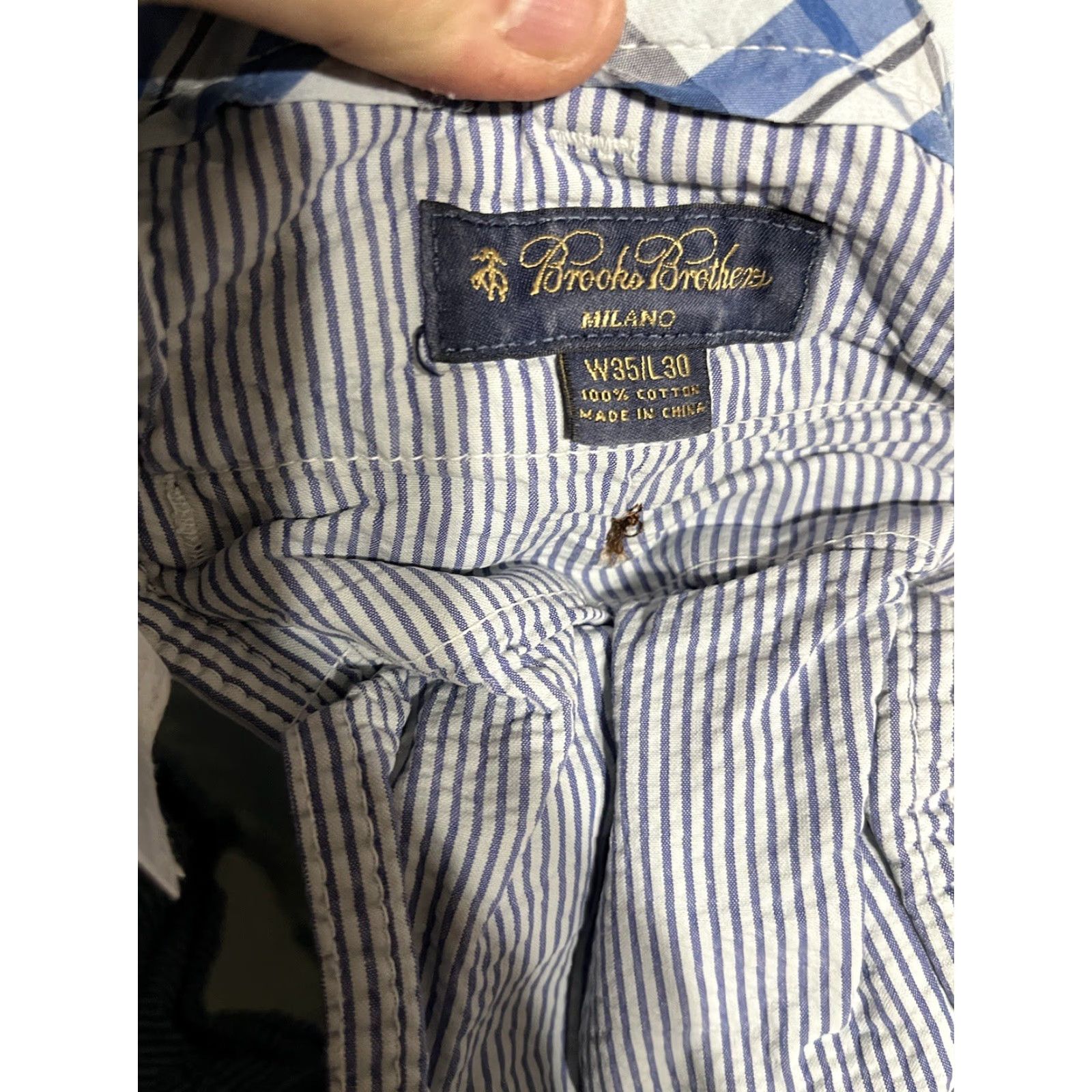 Brooks Brothers Brooks Brothers Pant Mens 35x30 Light Blue Advantage Milano Chino Flat Front Dress Pants Casual Workwear Size US 35 - 5 Thumbnail