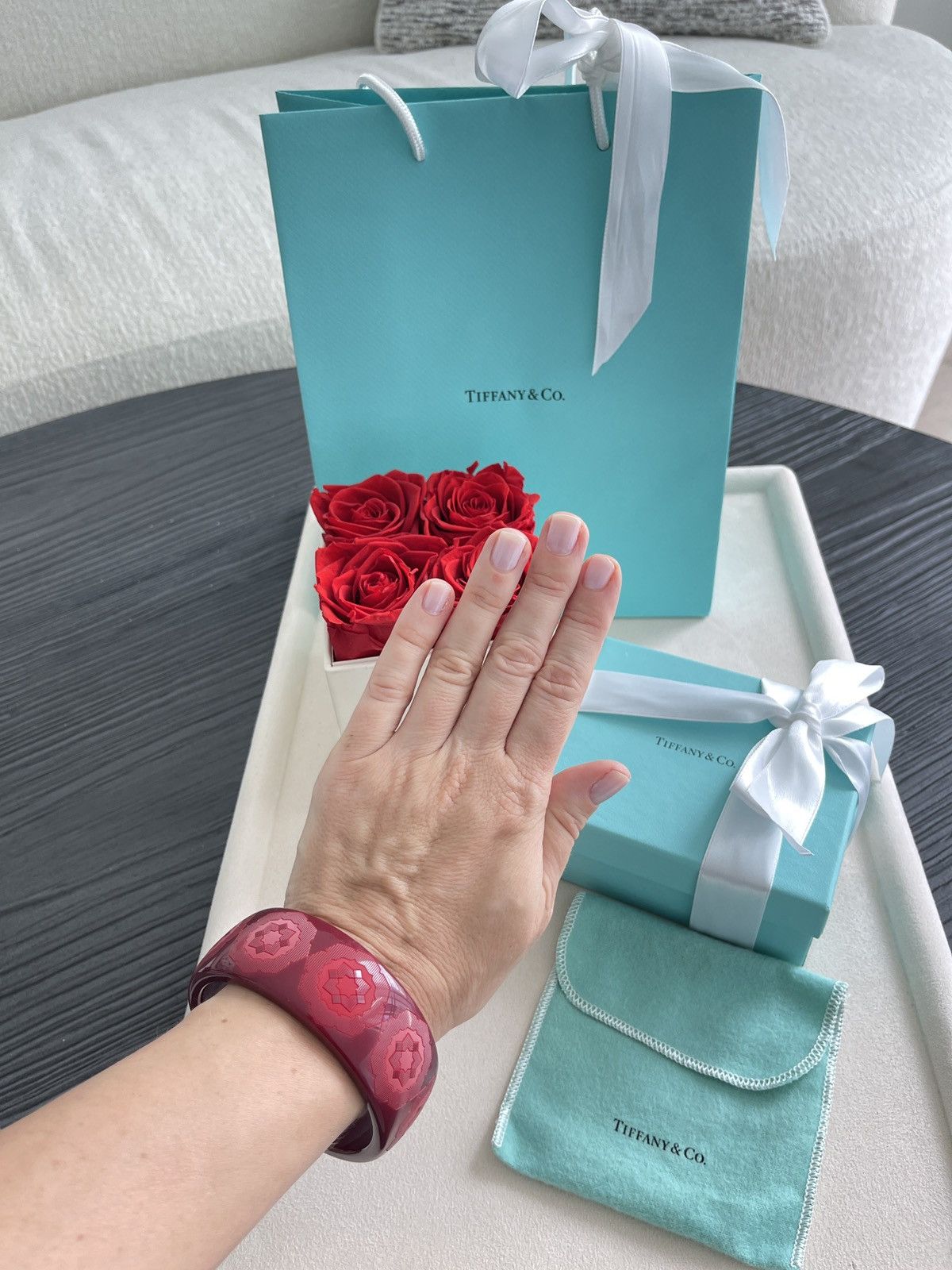 Tiffany & Co. TIFFANY & CO. RESIN PALOMA PICASSO RED ZELLIGE BANGLE $745 Size ONE SIZE - 3 Thumbnail
