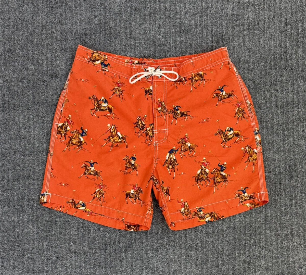 Polo Ralph Lauren Vintage Polo Ralph Lauren AOP Equestrian Swim Trunks L Size US 35 - 1 Thumbnail