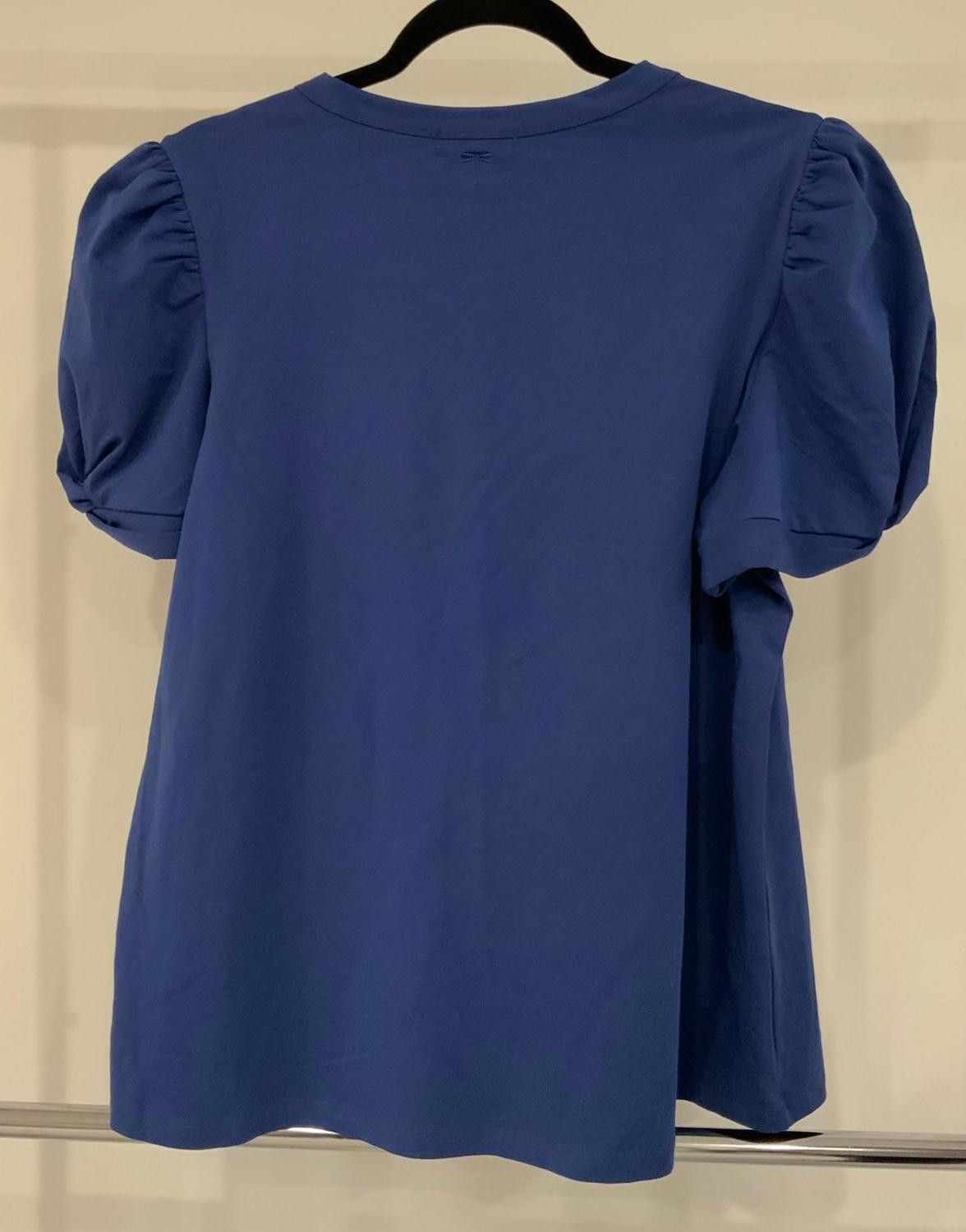 Designer Tyler Böe Puff Sleeve Top - Elegant Blue, Large Size L / US 10 / IT 46 - 2 Thumbnail