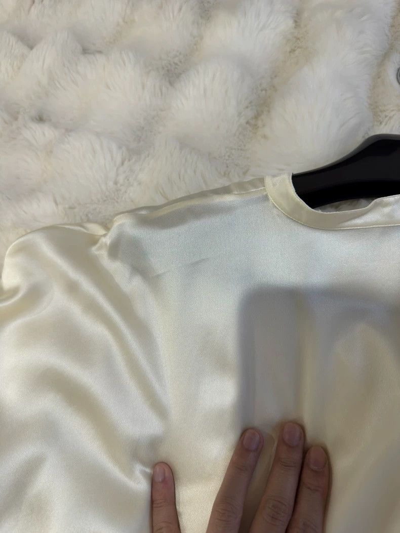 Saint Laurent Paris Saint Laurent Paris Platinum Ribbon Silk Shirt 2505-Nextarr Size US XXS / EU 40 - 8 Thumbnail