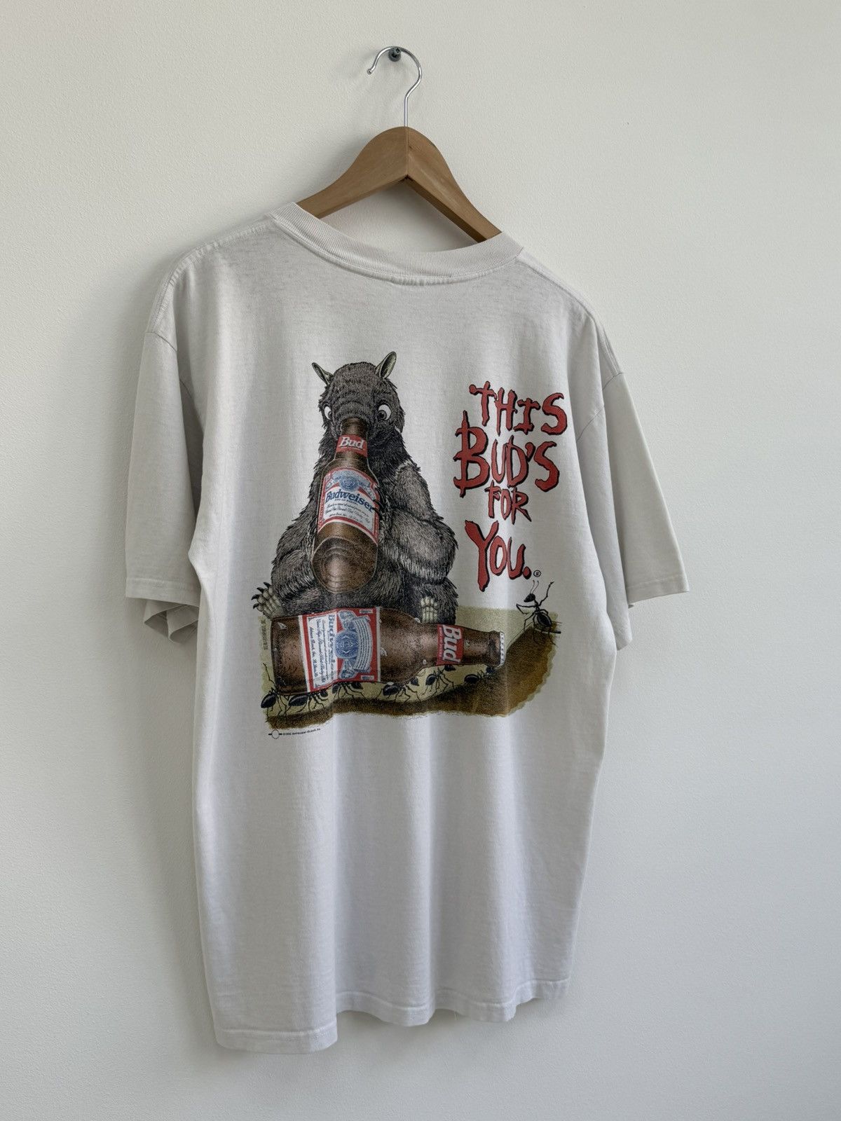 Vintage Vintage 1995 Budwiser Graphic T-Shirt Size US XL / EU 56 / 4 - 6 Thumbnail