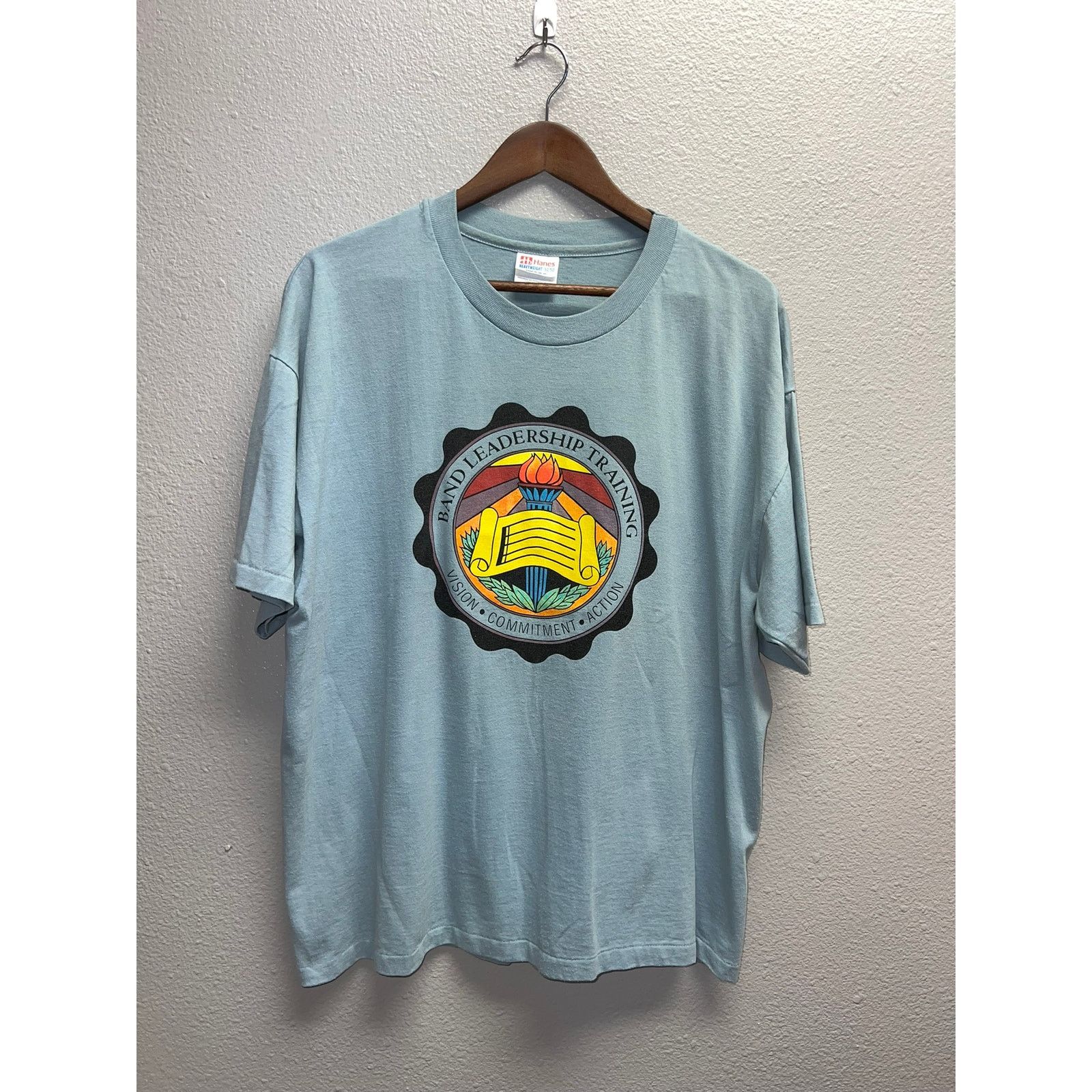 Hanes Vintage Band Leadership Shirt Training Vision Action 90s XL Size US XL / EU 56 / 4 - 1 Thumbnail
