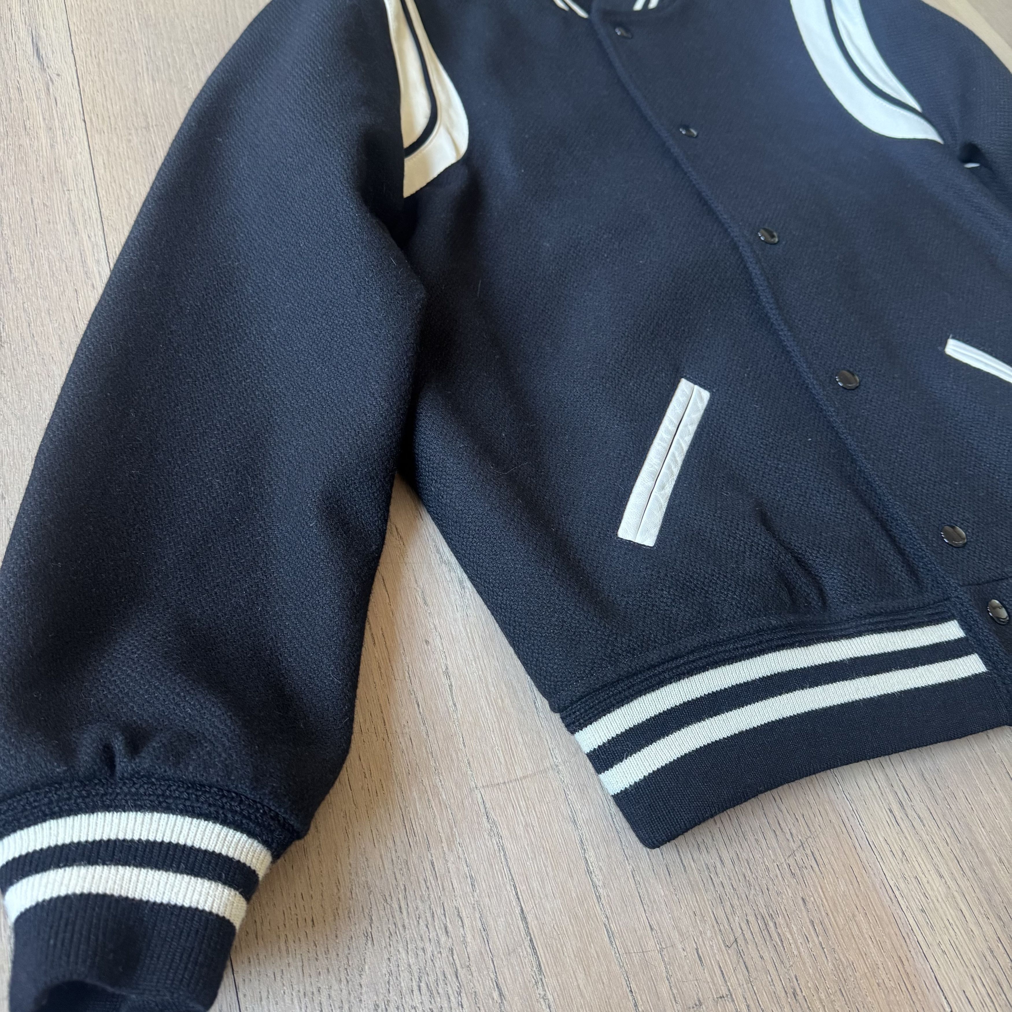 Saint Laurent Paris Saint Laurent Paris - Teddy Bomber Jacket - Black / White Size US XL / EU 56 / 4 - 2 Thumbnail
