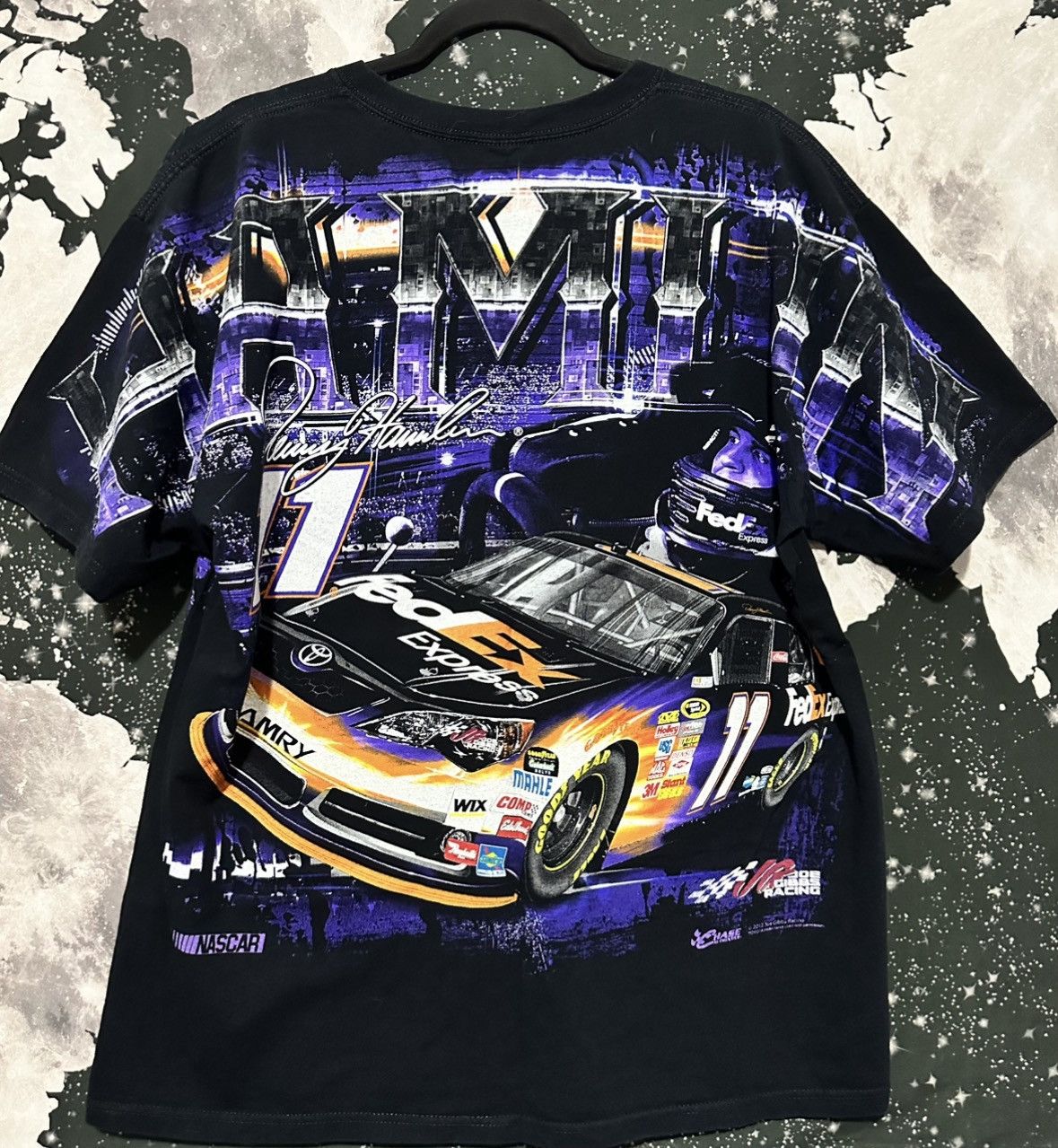 NASCAR NASCAR Denny Hamlin FedEx Race Car Shirt Size US XL / EU 56 / 4 - 7 Thumbnail