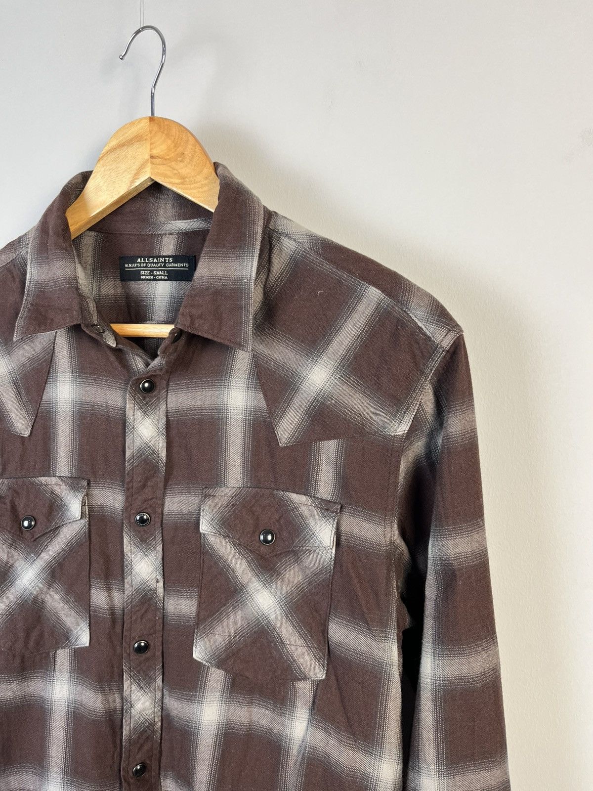 Allsaints All Saints Cotton Plaid Long Sleeve Shirt Size US S / EU 44-46 / 1 - 3 Thumbnail