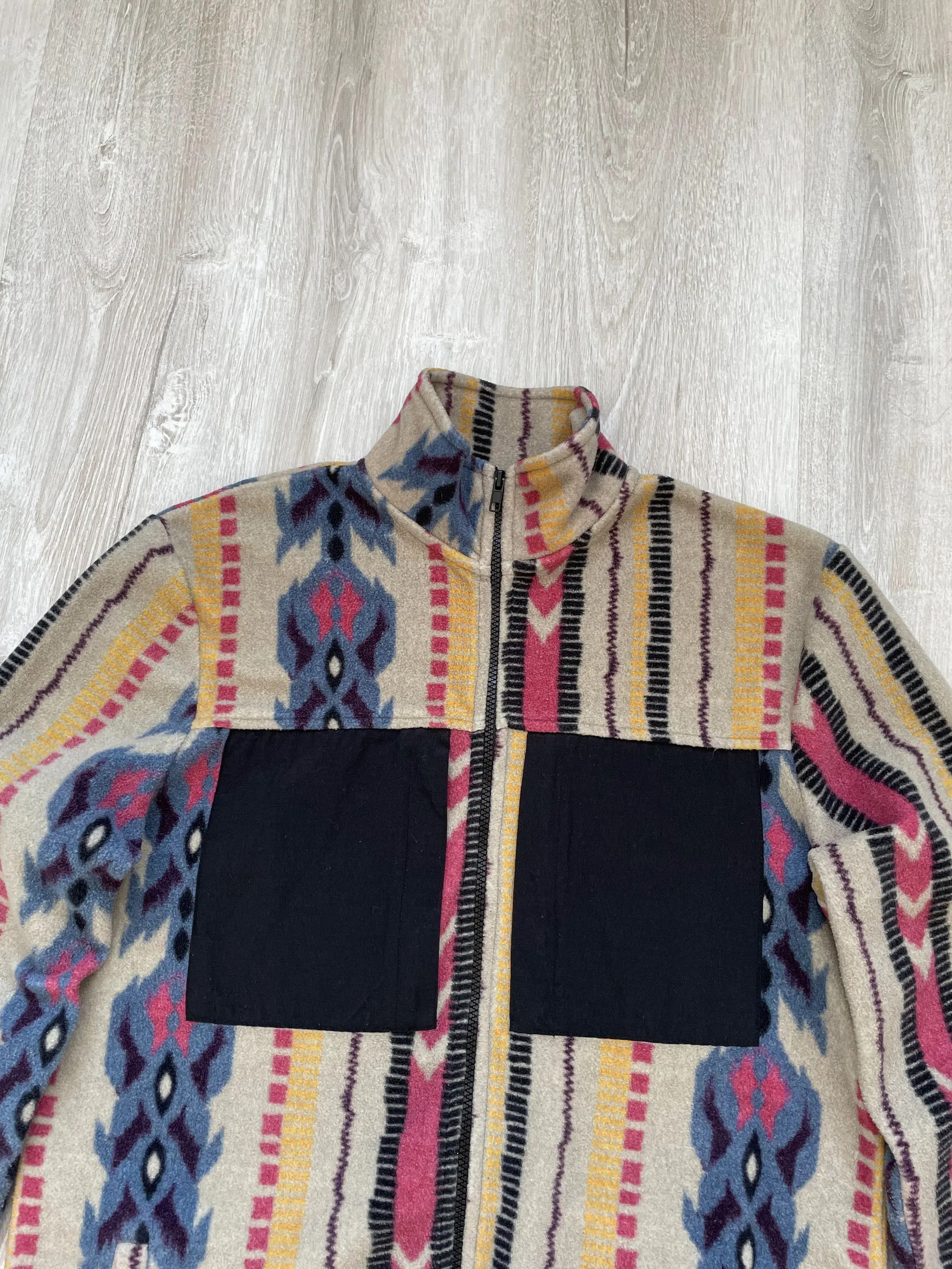 Asos Asos Multicolor Fleece Pockets Jacket Size US S / EU 44-46 / 1 - 2 Thumbnail