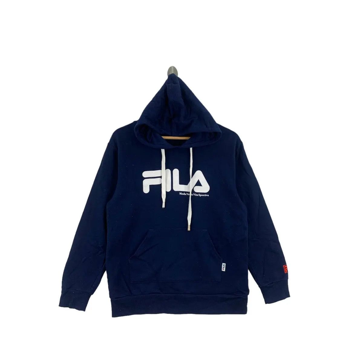 Fila Vintage FILA BIELLA ITALIA Center Logo Hoodie Sweatshirt Size L / US 10 / IT 46 - 1 Thumbnail