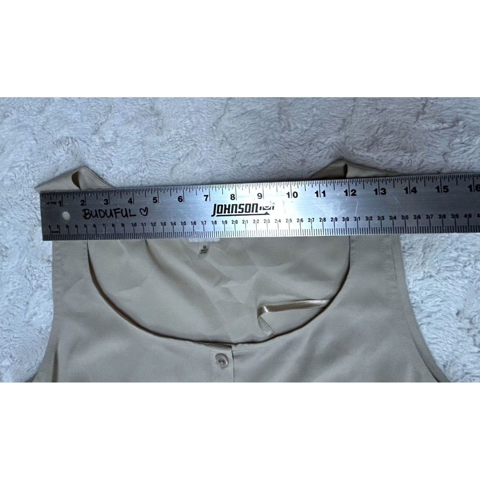 Anne Klein Anne Klein Women's Scoop Neck Henley Button Chiffon Sleeveless Top Ivory Medium Size M / US 6-8 / IT 42-44 - 6 Thumbnail