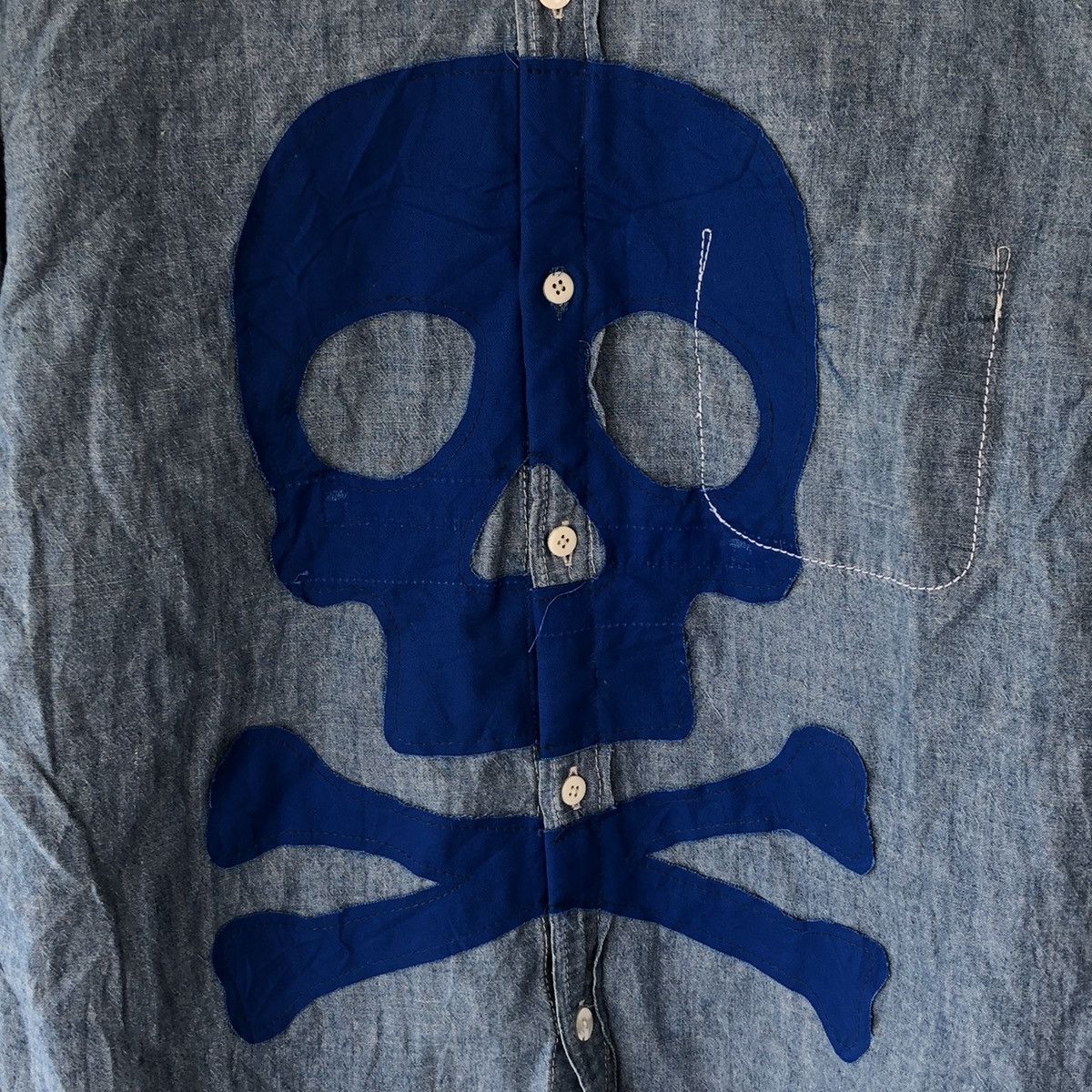 Comme des Garcons × Junya Watanabe Comme des Garçon long sleeve chambray shirt big skull logo Size US S / EU 44-46 / 1 - 6 Thumbnail