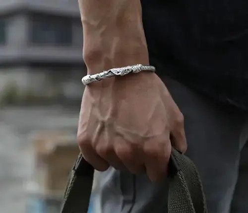 VIBE Silver Color Lotus Open Bracelet Size ONE SIZE - 1 Thumbnail