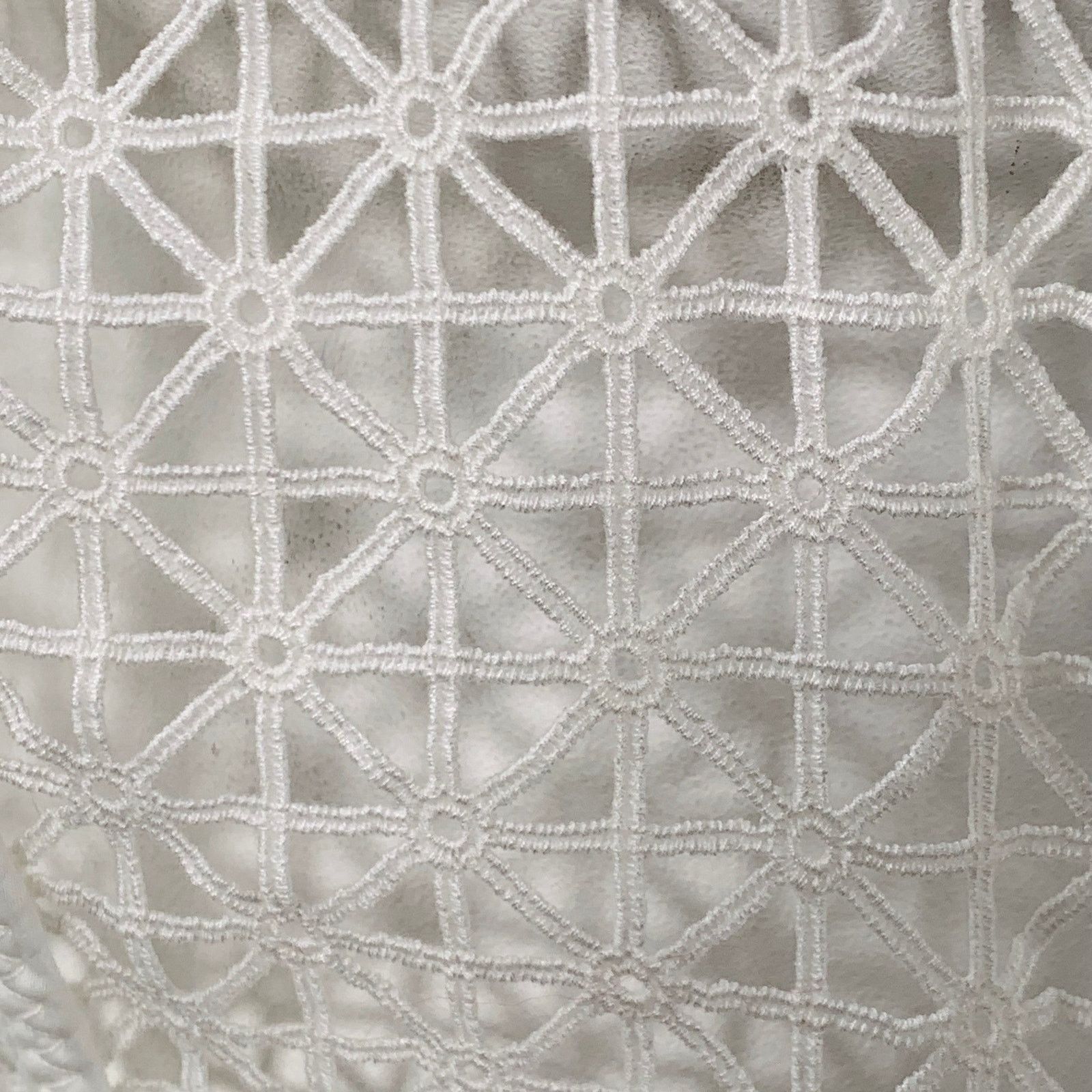 Escada ESCADA XL White Cotton Blend Geometric Mesh Jacket Blazer Size XL / US 12-14 / IT 48-50 - 2 Thumbnail