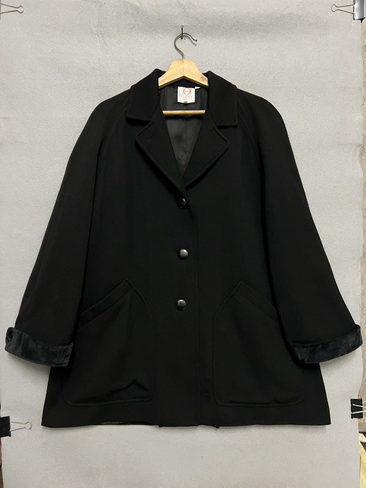 Loewe 540. LOEWE Vintage Black Boxy Cut Jacket Size US L / EU 52-54 / 3 - 1 Thumbnail