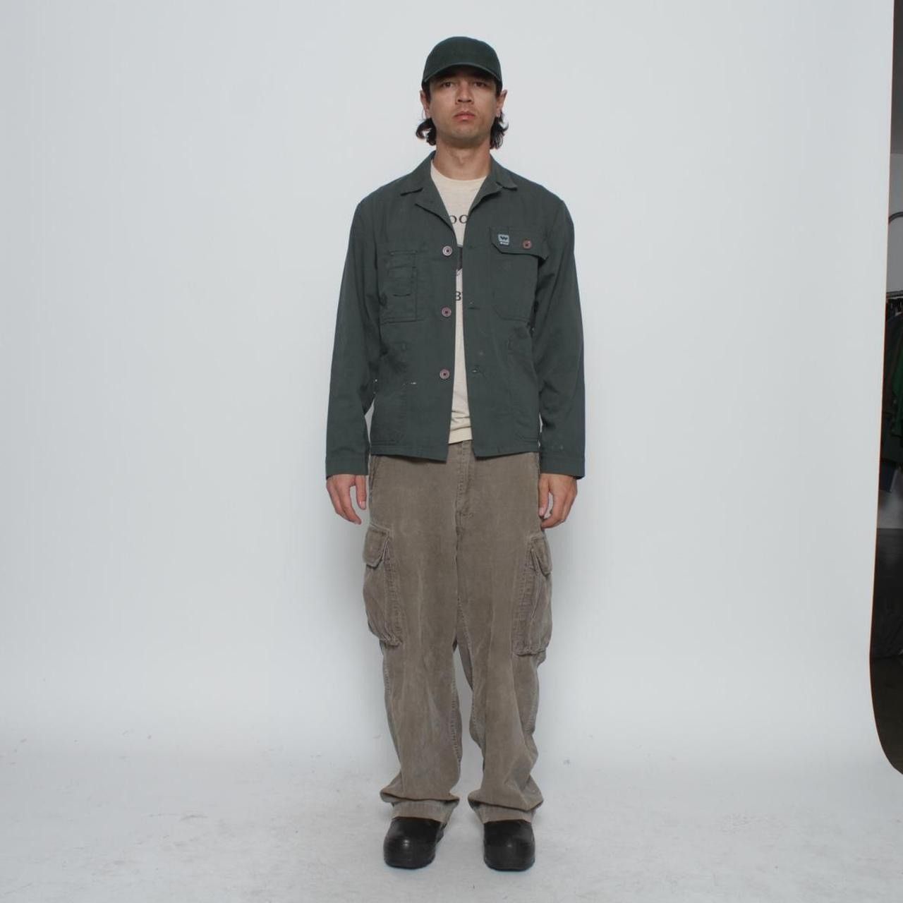 Vintage GREEN BUTTON UP CHORE JACKET BY WERKSTOFF Size US M / EU 48-50 / 2 - 3 Thumbnail