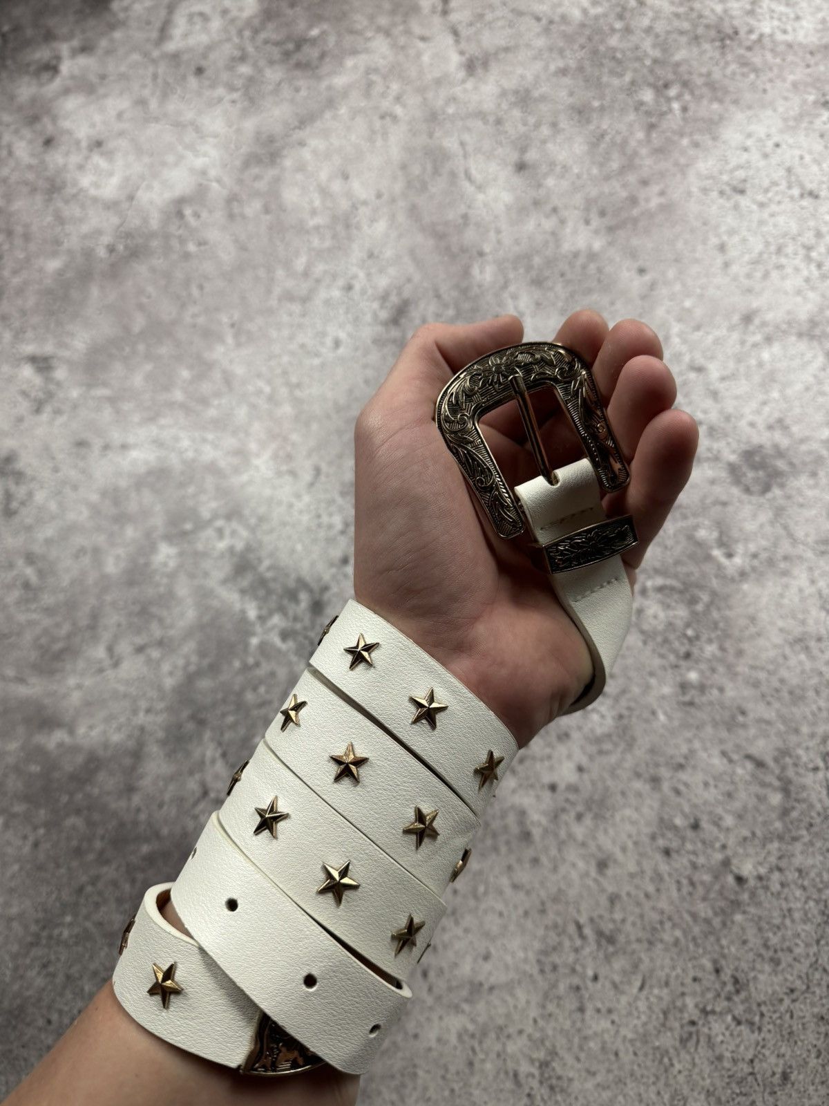 Japanese Brand 00’s NUMBER NINE STYLE WESTERN LEATHER RARE Y2K BELT VINTAGE Size ONE SIZE - 3 Thumbnail