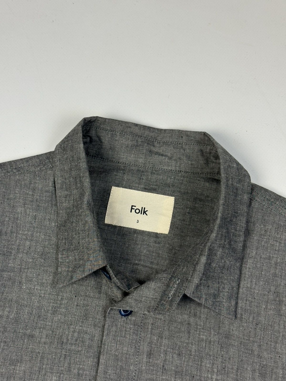 Folk FOLK Grey Cotton Button Down Long Sleeve Shirt Size US M / EU 48-50 / 2 - 8 Thumbnail