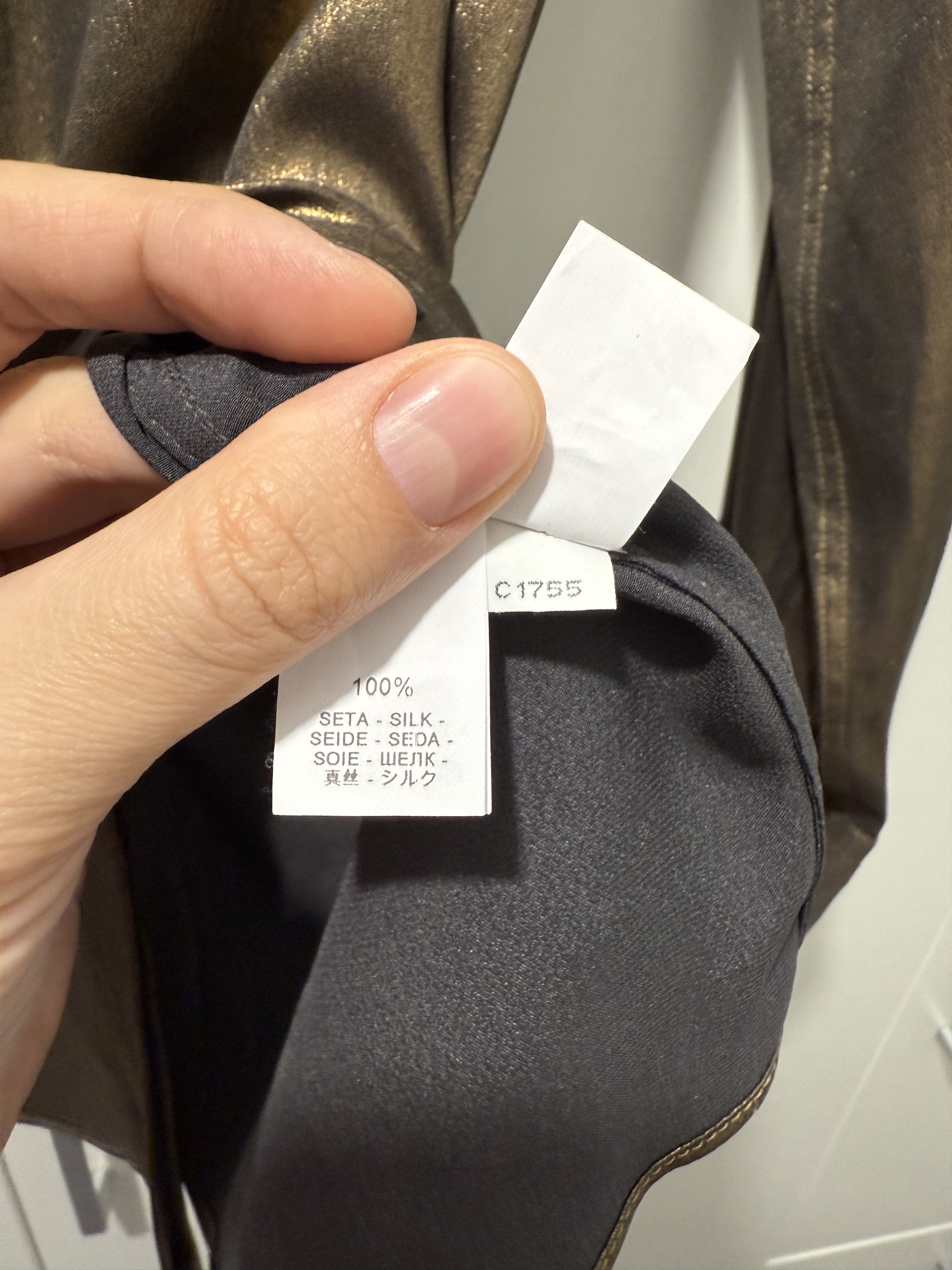 Brunello Cucinelli Women's Brunello Cucinelli Pure Silk Bronze Blouse Shirt Size L / US 10 / IT 46 - 5 Thumbnail