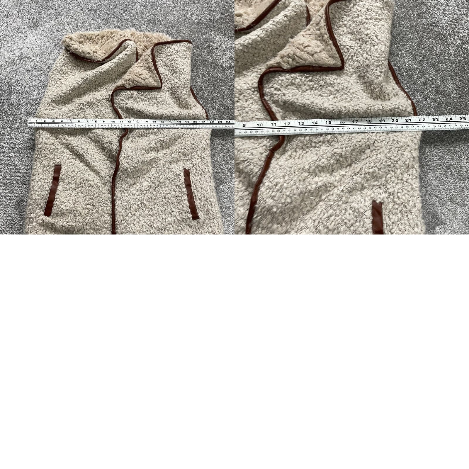 Vintage Love Tree Vest Shirt Womens Medium Beige Fur Trim Sleeveless Outdoor Casual Fall Winter M Womens Size M / US 6-8 / IT 42-44 - 8 Thumbnail