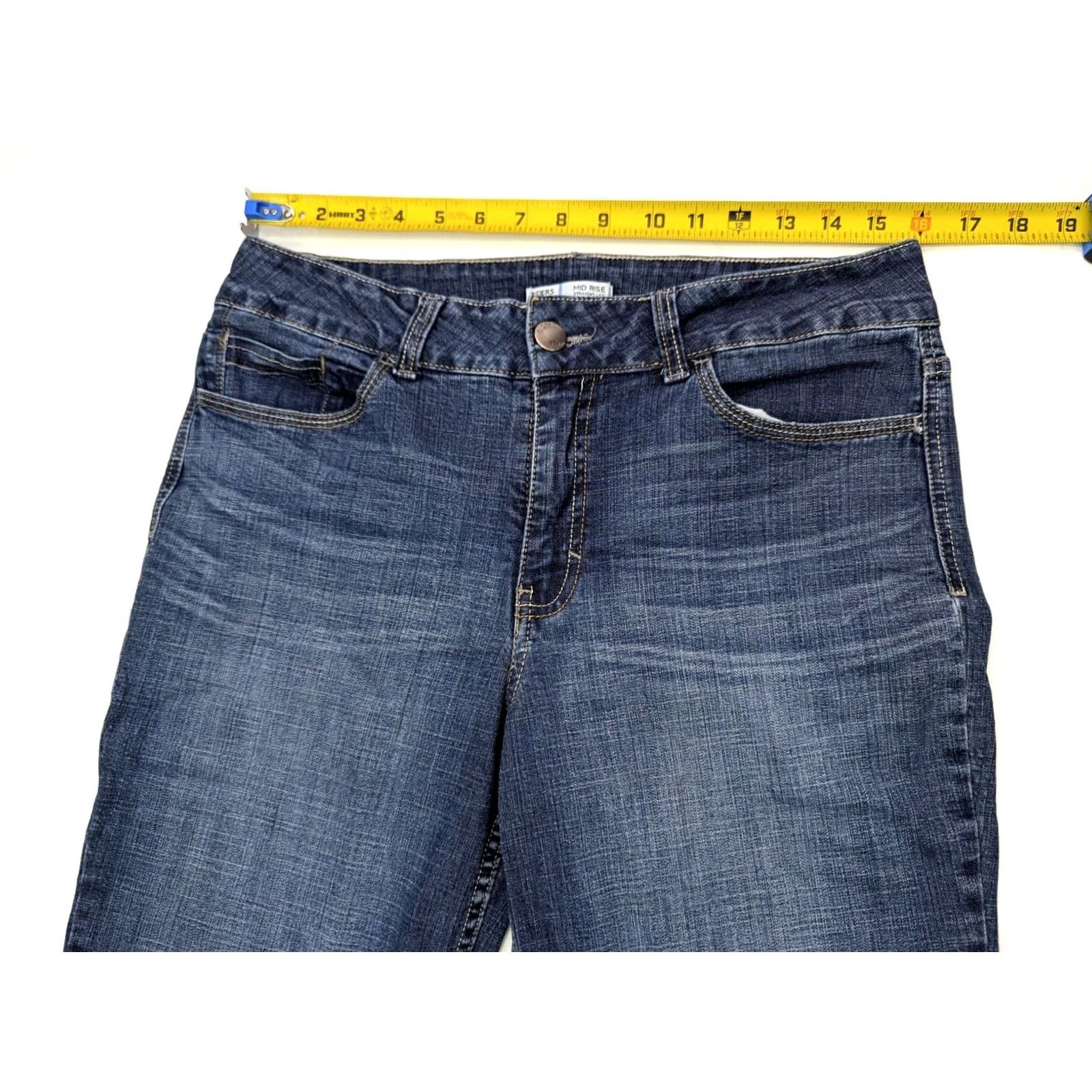 Lee LEE Riders Mid Rise Straight Leg Jeans Women 12M Blue Denim 32x28 Classic Fit Jeans Size 34" / US 12 / IT 48 - 4 Thumbnail