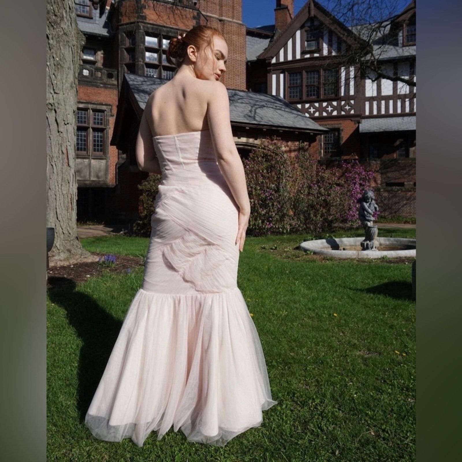 Monique Lhuillier Monique Lhuillier Tulle Mermaid Dress 4 Blush Pink Size S / US 4 / IT 40 - 3 Thumbnail