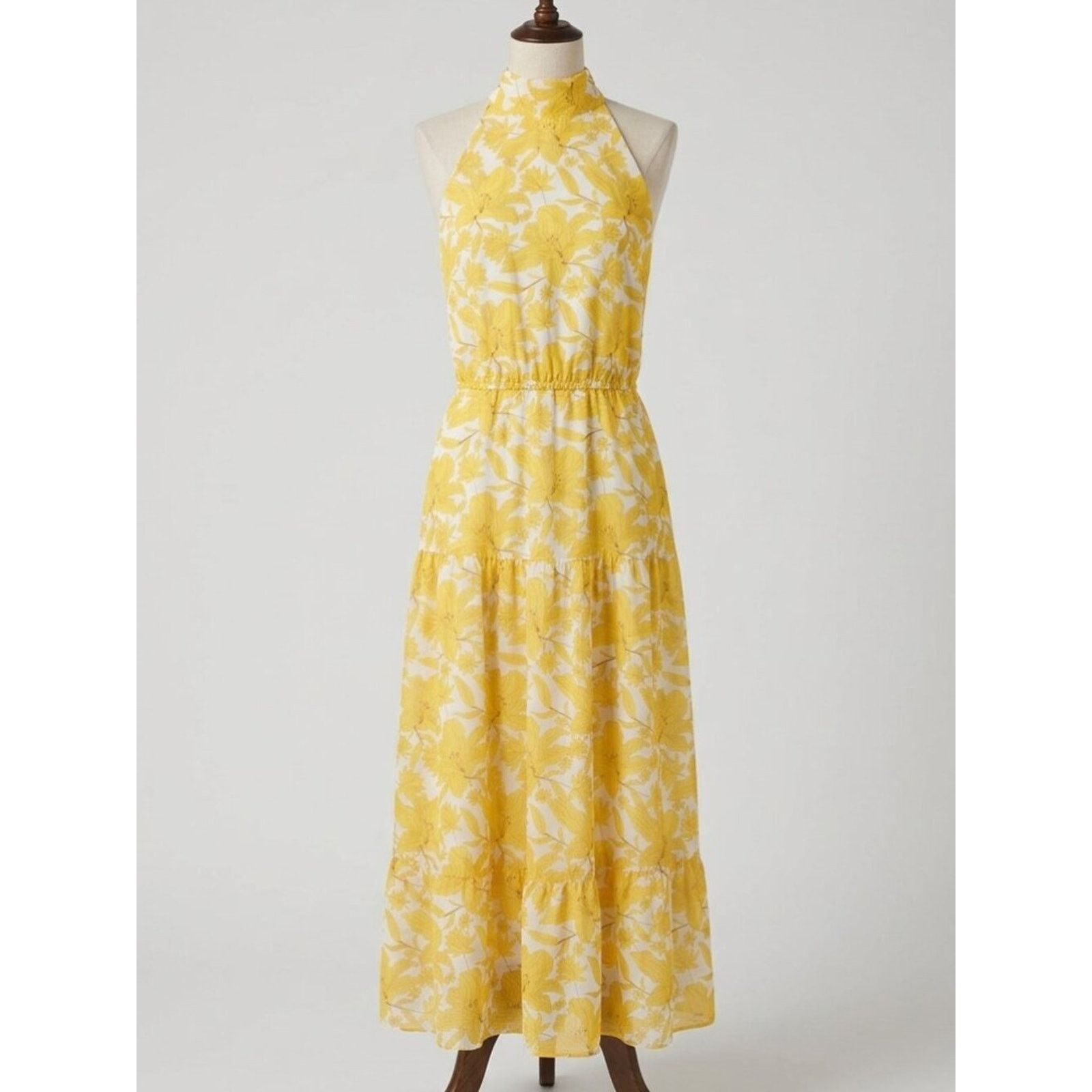 Sam Edelman Sam Edelman Yellow Printed Chiffon Floral Dress Size XS / US 0-2 / IT 36-38 - 2 Thumbnail
