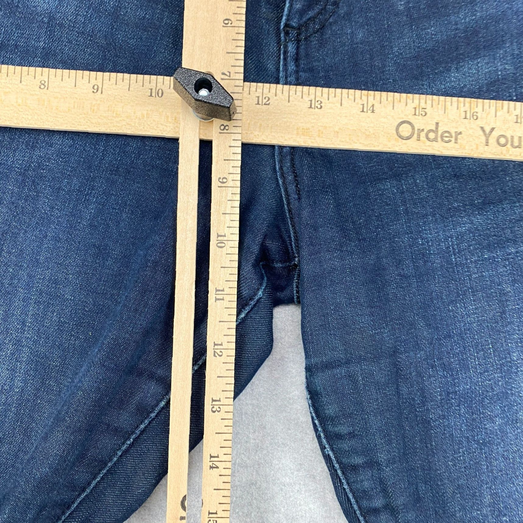 Vintage Kut From the Kloth Jeans Womens 10 Blue Cropped Mid-Rise Dark Wash Distressed Size 32" / US 10 / IT 46 - 4 Thumbnail