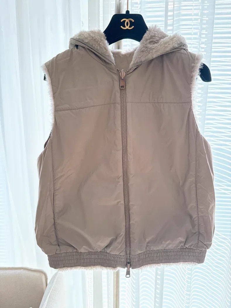 Brunello Cucinelli Brunello Cucinelli Wool Leather Two-Sided Wear Hooded Vest Size XS / US 0-2 / IT 36-38 - 5 Thumbnail
