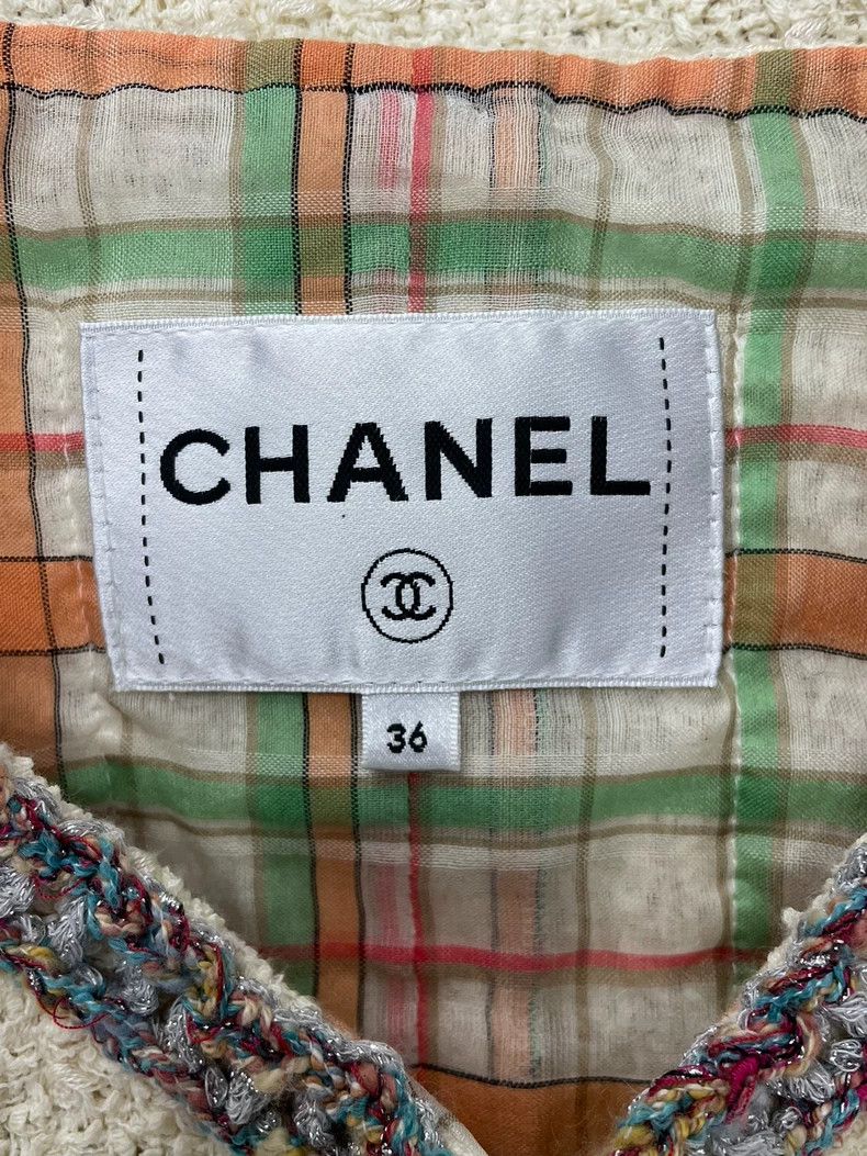 Chanel chanel White stitching colourful rolled edge two-pocket ja Size XS / US 0-2 / IT 36-38 - 4 Thumbnail