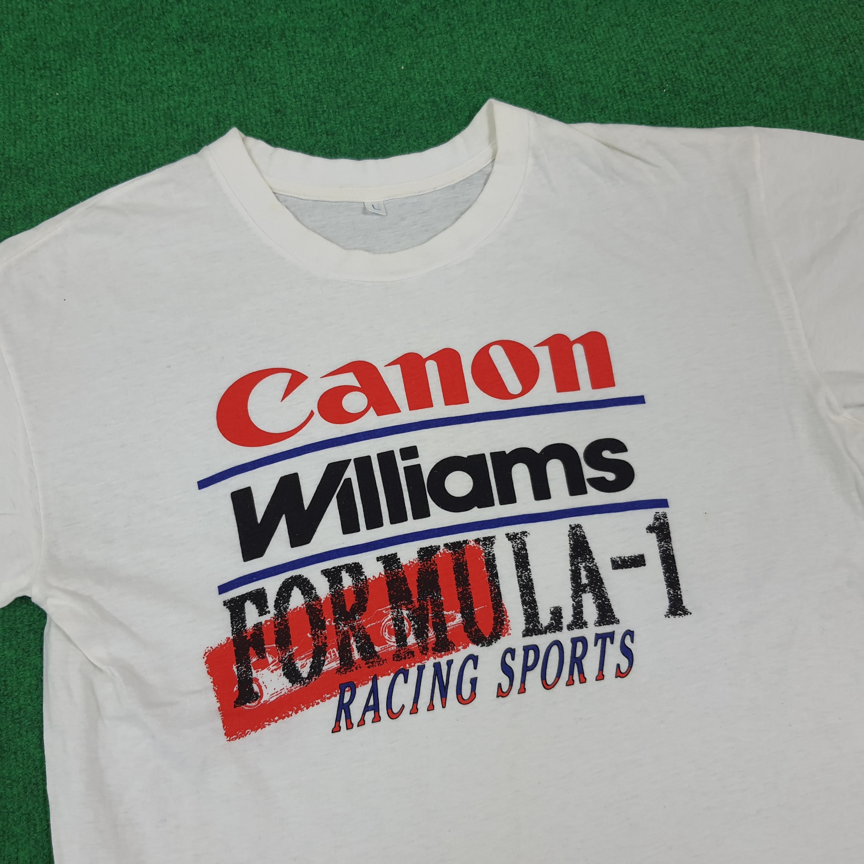 Canon × Japanese Brand × Vintage Vintage Canon William Formula 1 Sports Racing Tshirt Size US L / EU 52-54 / 3 - 2 Thumbnail
