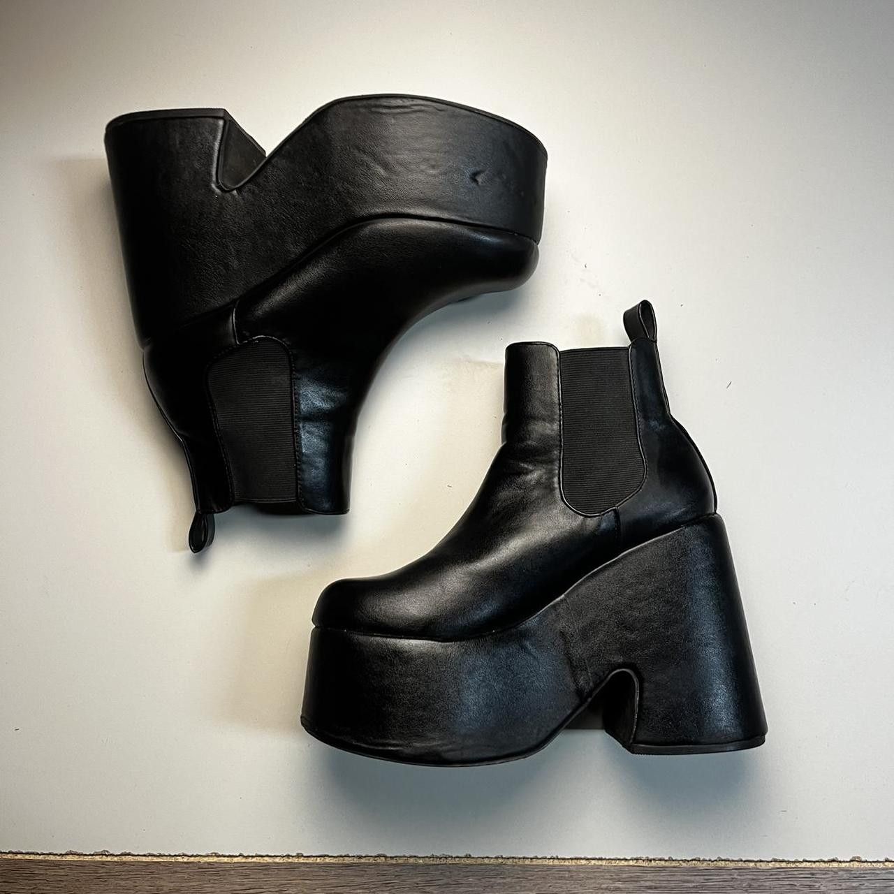Other Black chunky platform ankle boots #goth #punk Size US 8 / IT 38 - 2 Thumbnail