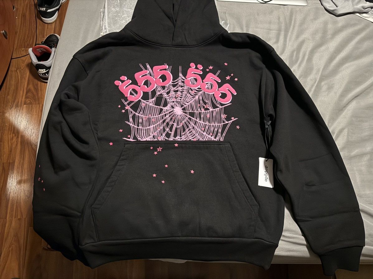 Spider Sp5der Angel Number Black Hoodie Size Medium | Grailed