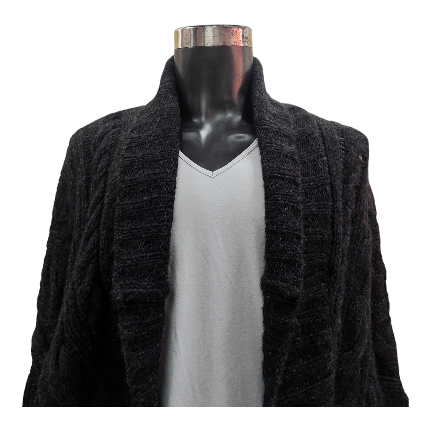 Tsumori Chisato Slouch Alpaca Cable-Knit Shawl Shoulder Open Cardigan Size US L / EU 52-54 / 3 - 12 Thumbnail