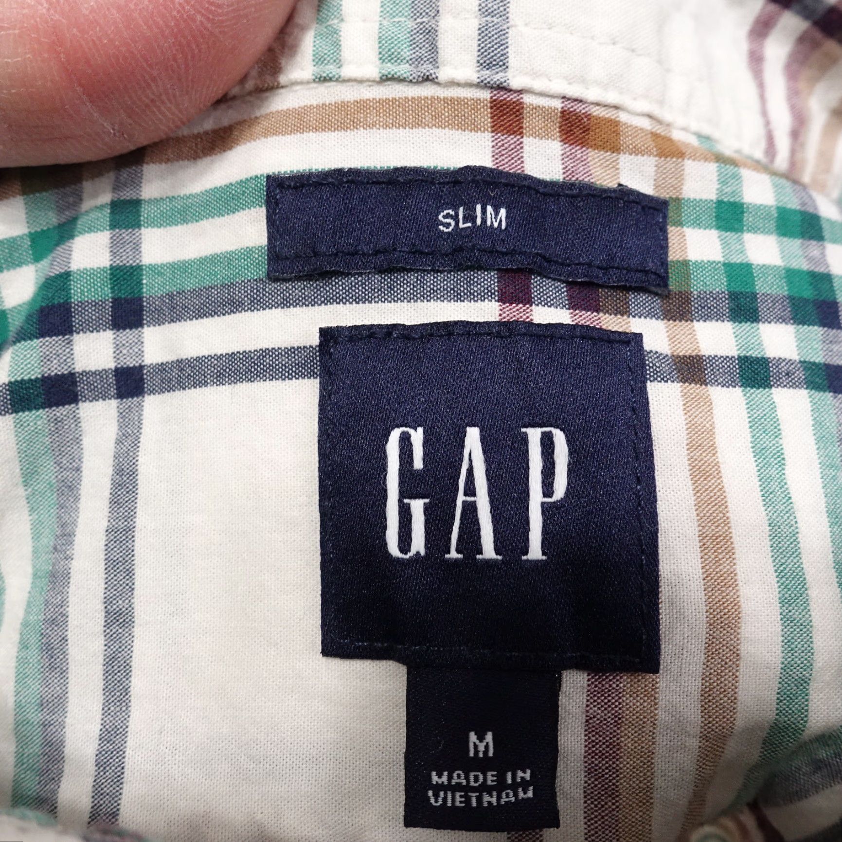 Gap GAP SLIM FIT MULTICOLOR CHECK BUTTON DOWN SHIRT MENS SIZE M MEDIUM Size US M / EU 48-50 / 2 - 6 Thumbnail
