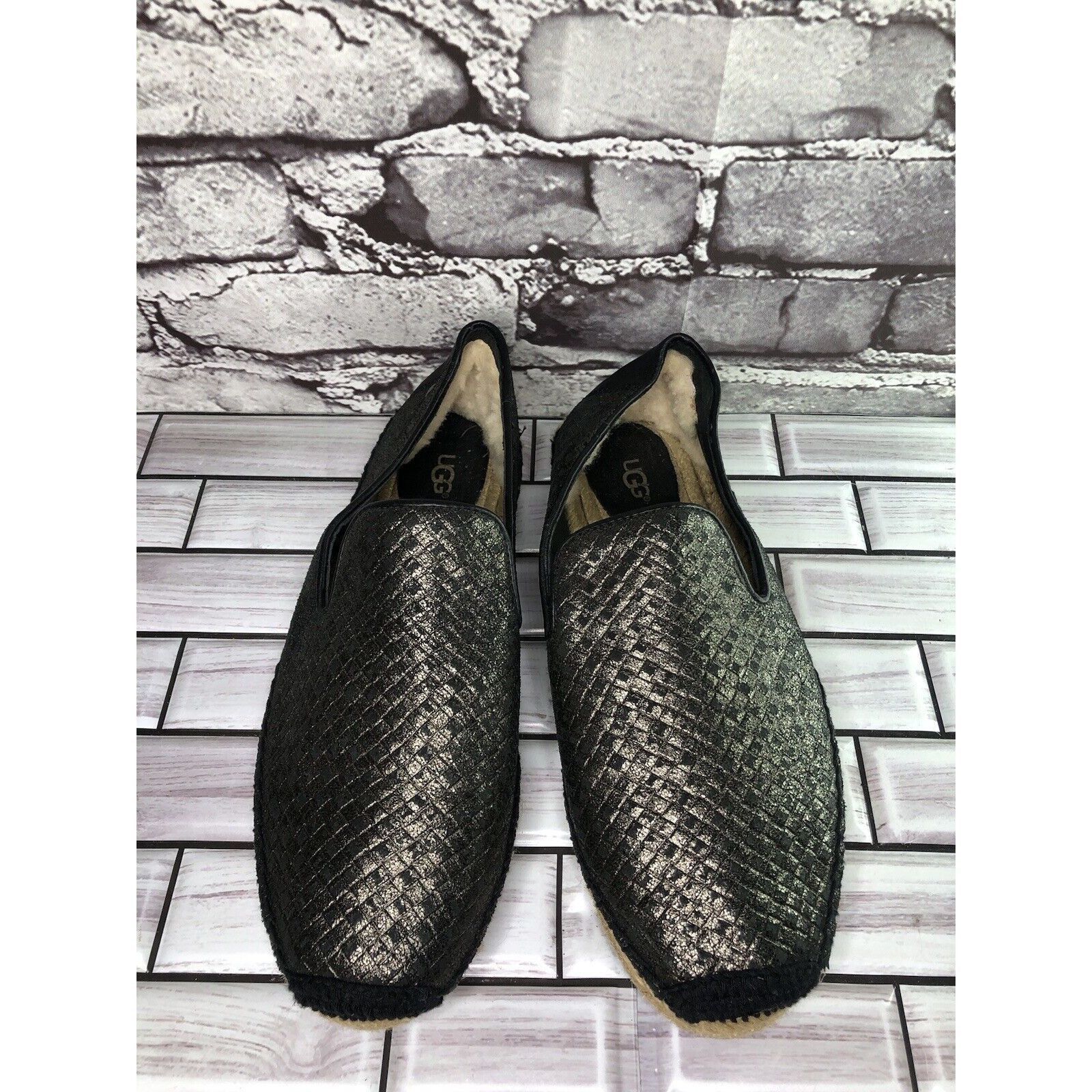 Ugg UGG Australia Sandrinne Black Metallic Basket Espadrilles Sh Size US 9 / IT 39 - 9 Thumbnail