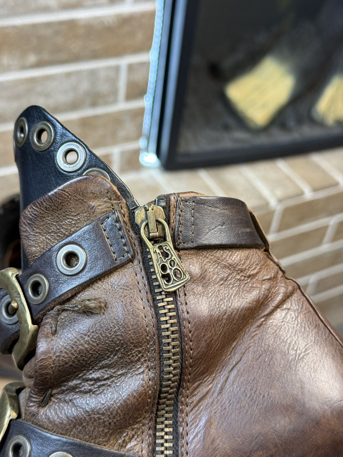 A.S.98 A.S.98 Airstep Brown Leather Biker Boots Size US 6 / IT 36 - 10 Thumbnail