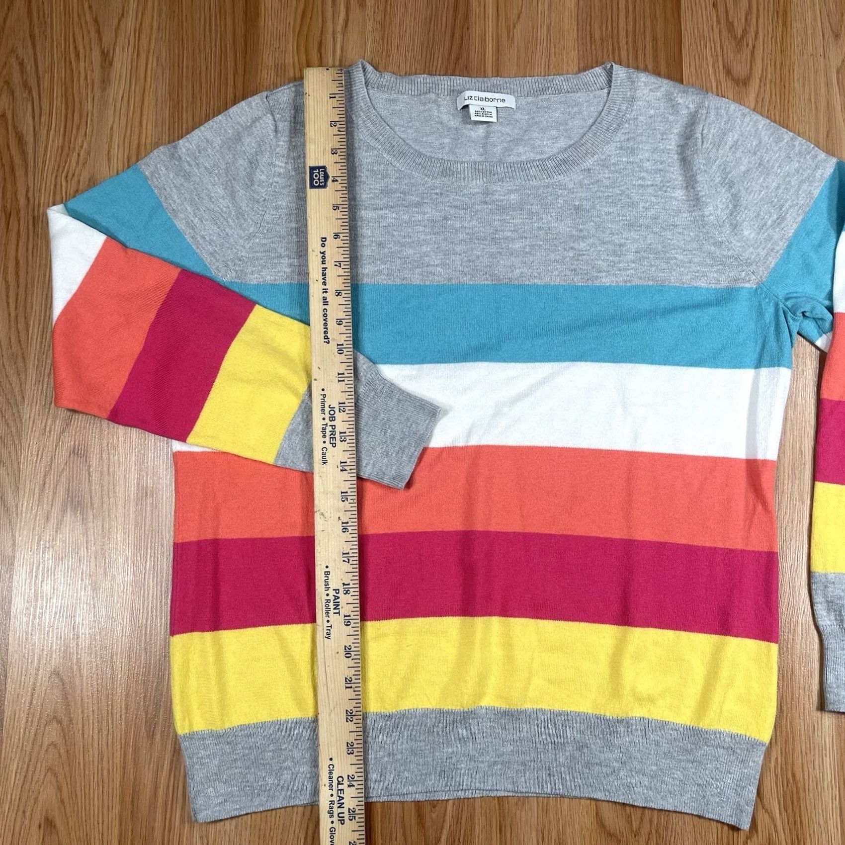 Liz Claiborne Liz Claiborne Knit Sweater Womens XL Round Crew Neck Long Sleeve Stripe Size XL / US 12-14 / IT 48-50 - 3 Thumbnail