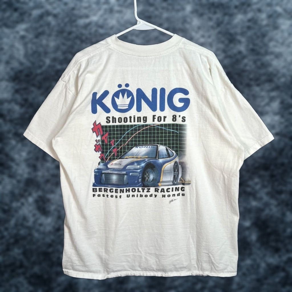 Gildan VINTAGE 90s Konig Wheels Honda CRX T-Shirt Adult XL White Men Size US XL / EU 56 / 4 - 1 Thumbnail