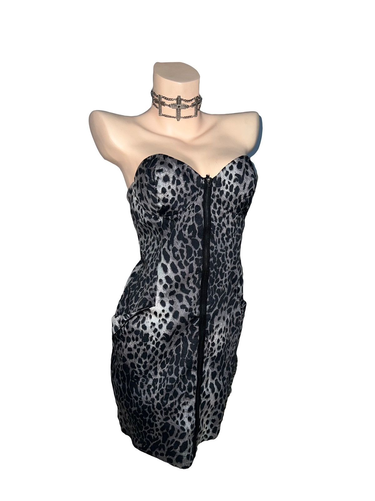 Japanese Brand Vintage Y2K Leopard strapless dress 🖤🐆 Size M / US 6-8 / IT 42-44 - 4 Thumbnail