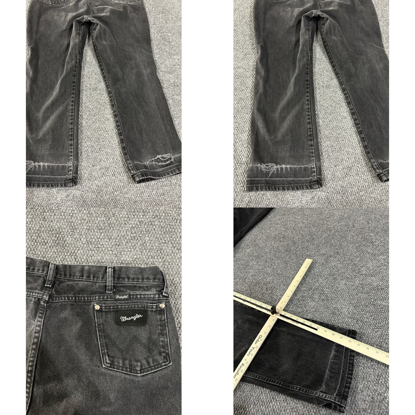Wrangler Wrangler Jeans Mens 42x30 Black Denim Casual Western 10933sewk Jeans Pants Regular Fit 5-Pocket Solid Cotton Denim Machine Washable Size US 42 / EU 58 - 8 Thumbnail