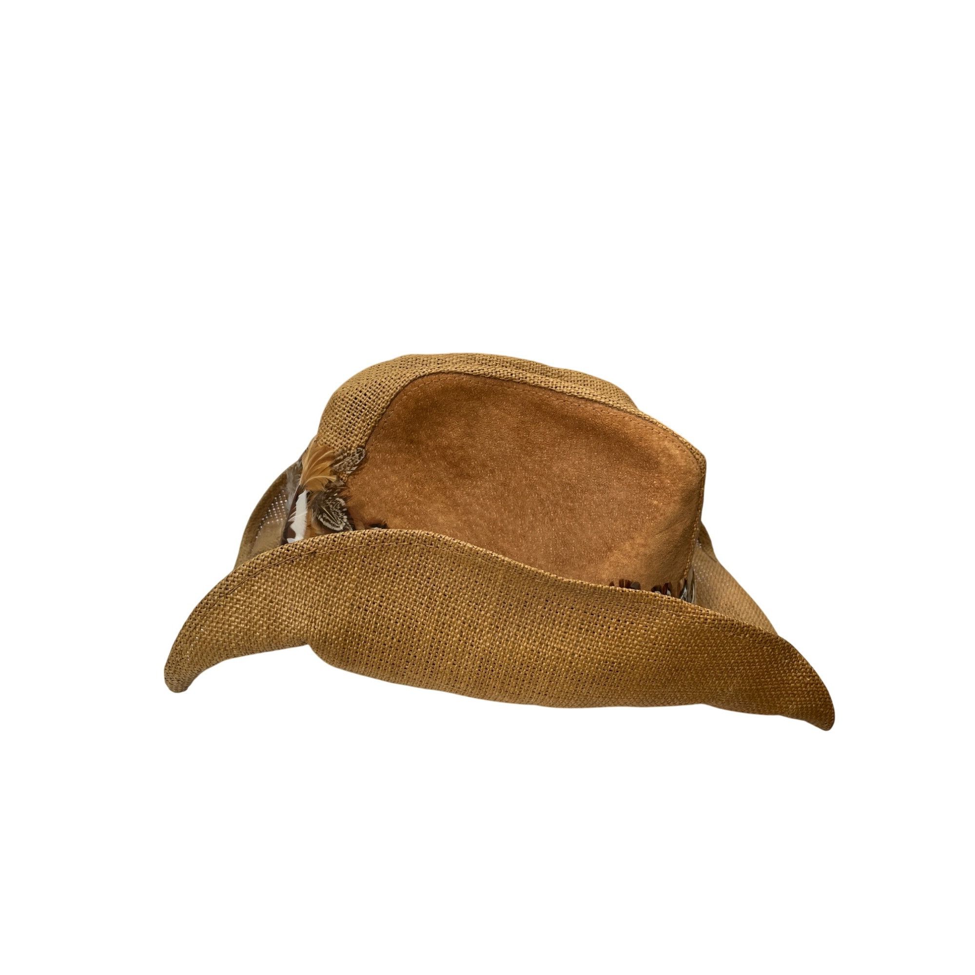 Wolverine Wolverine Western Wear Womens Brown Feathered Straw Cowboy H Size ONE SIZE - 4 Thumbnail