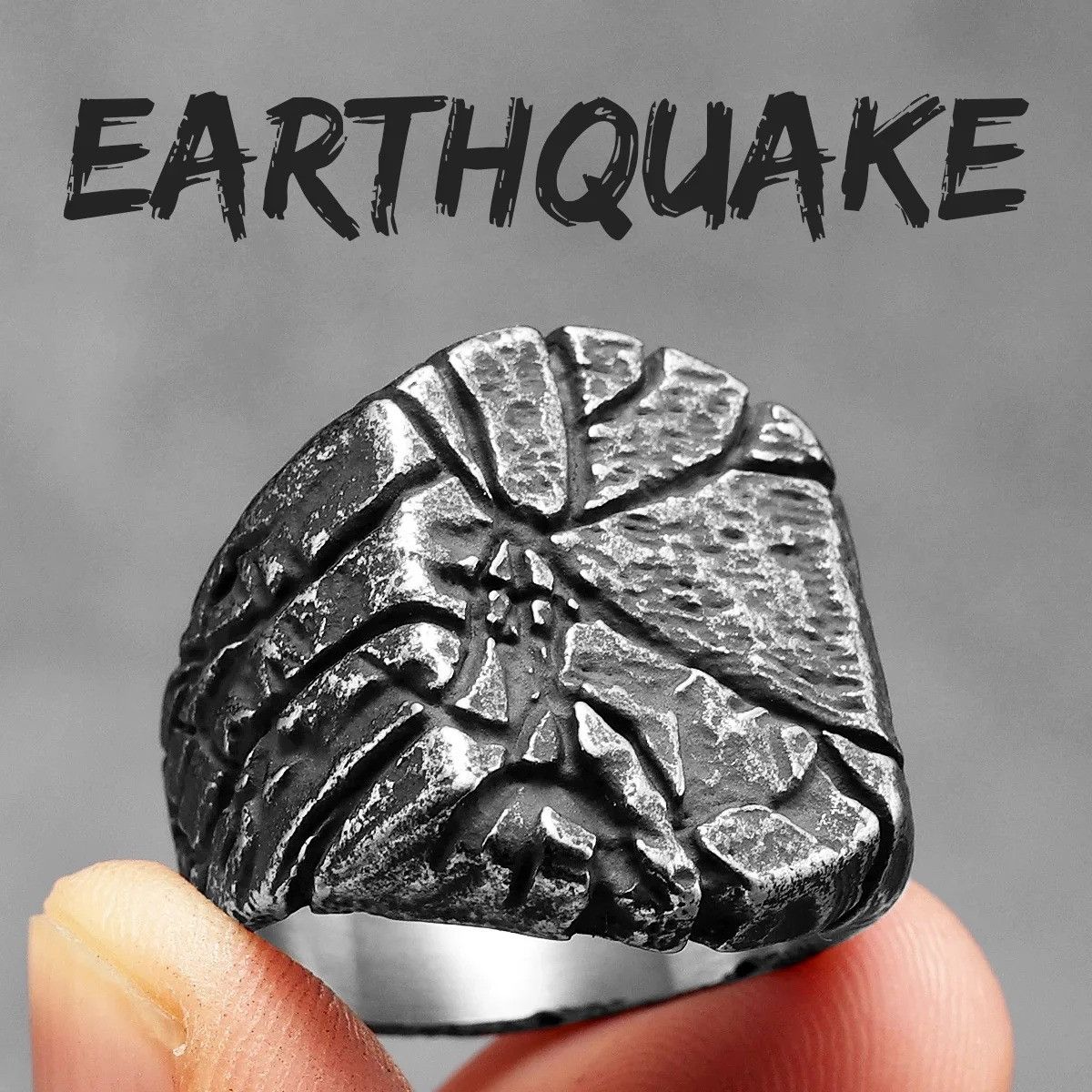Jewelry Cracked Texture Ring Streetwear Jewelry Fashion Gift Size ONE SIZE - 5 Thumbnail